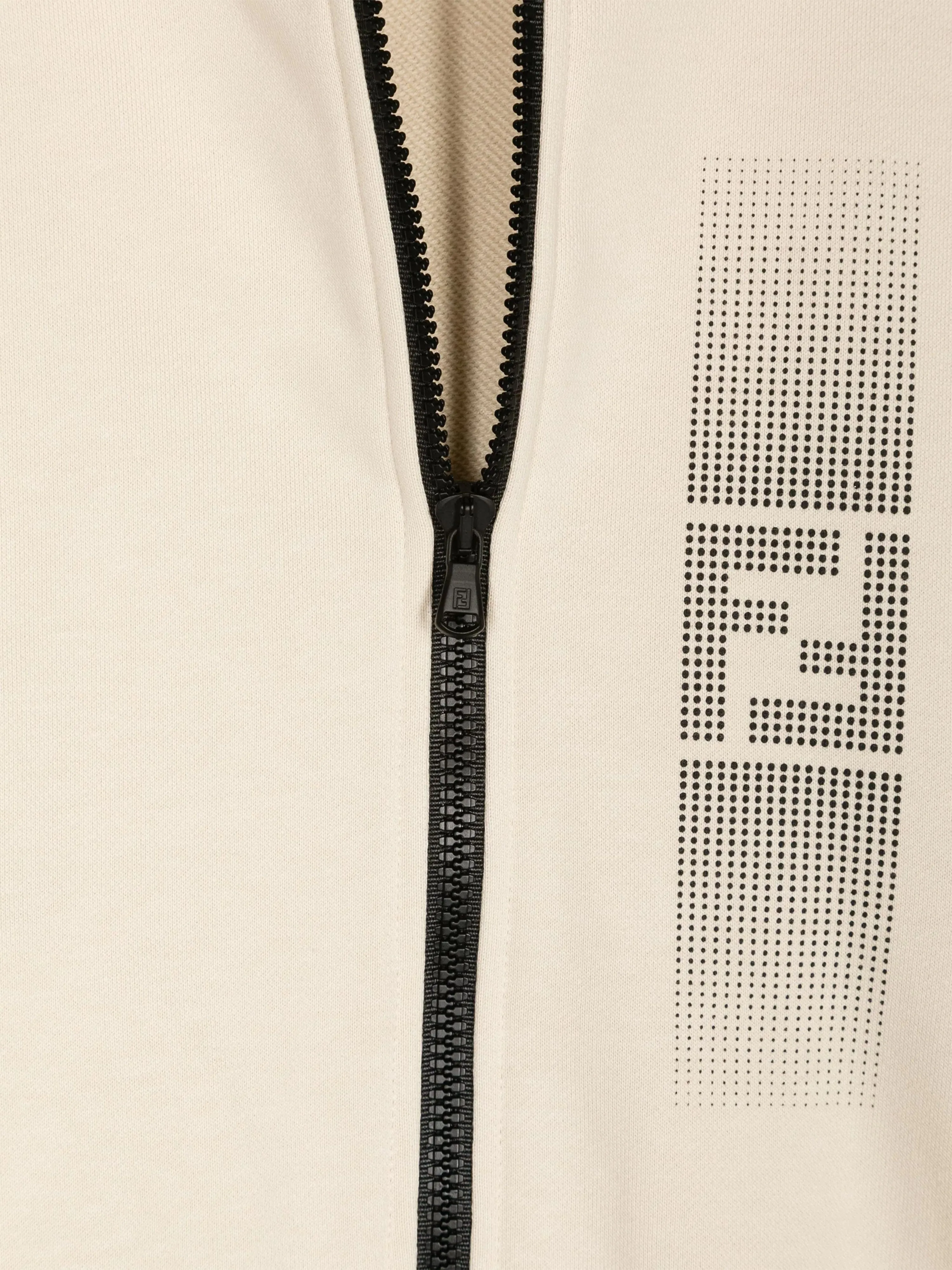 Fendi Boys Logo Zip Up Top in Beige