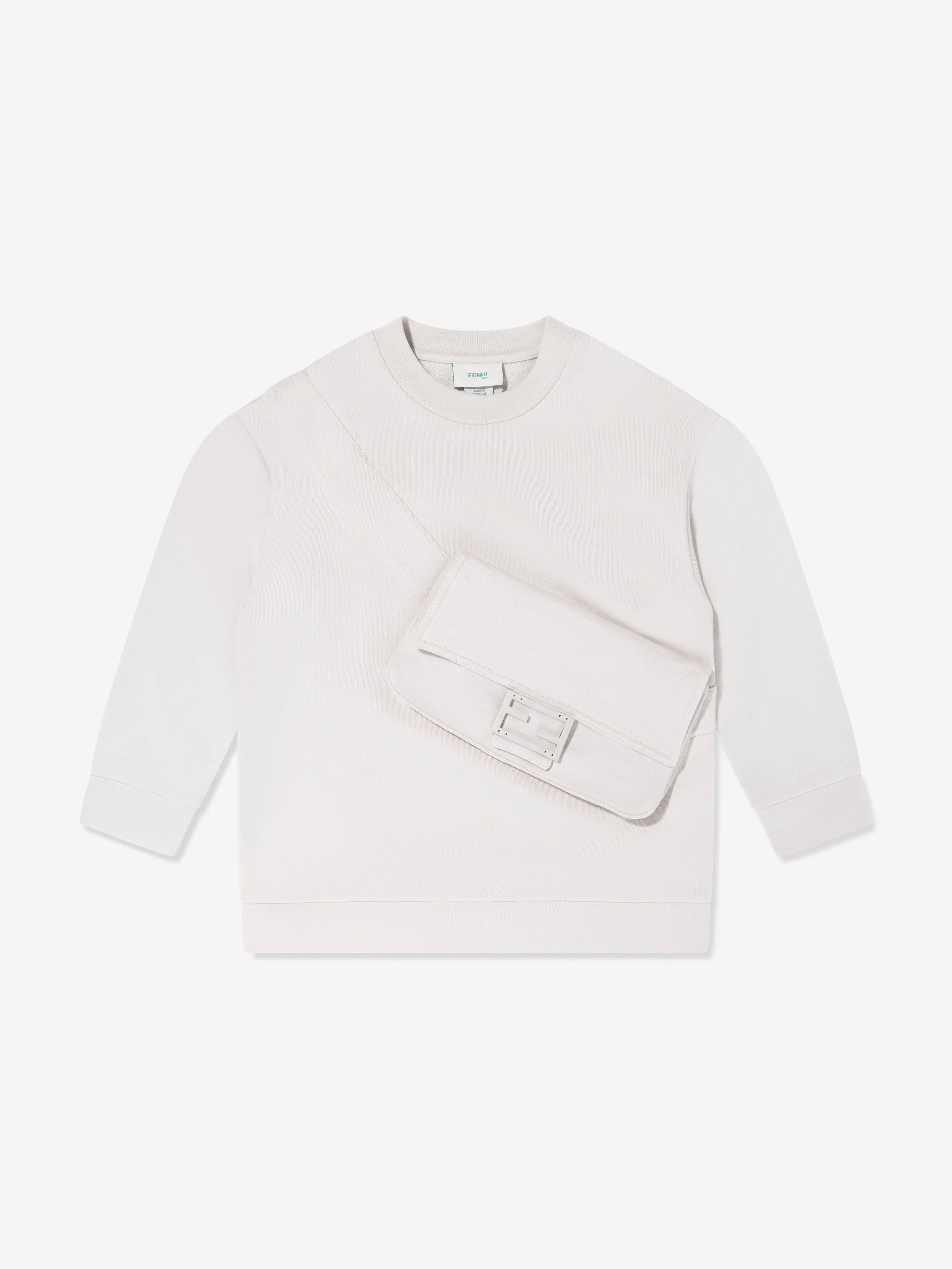 Fendi Kids Baguette Pocket Sweatshirt Ivory