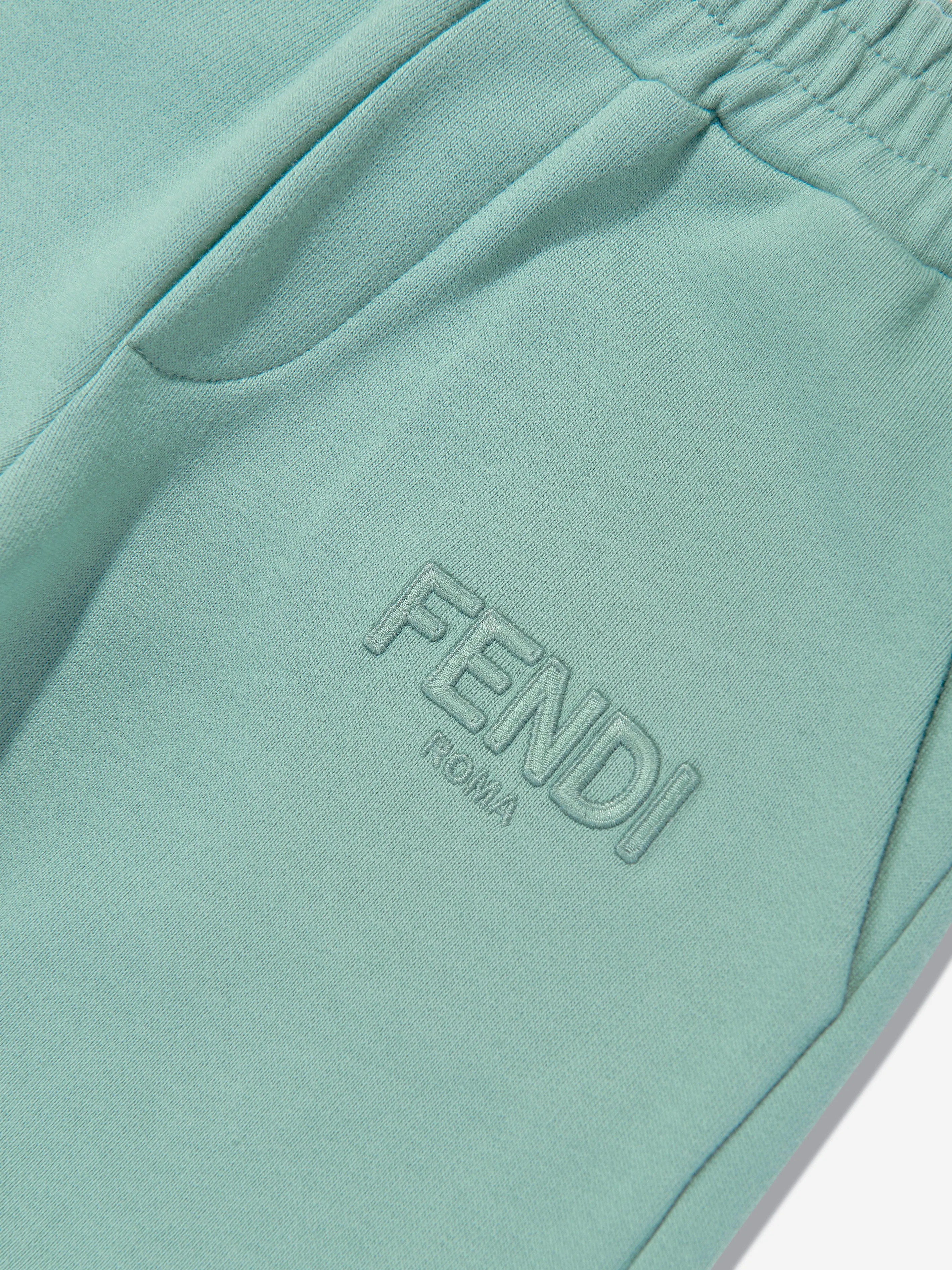 Fendi Kids Logo Joggers in Green
