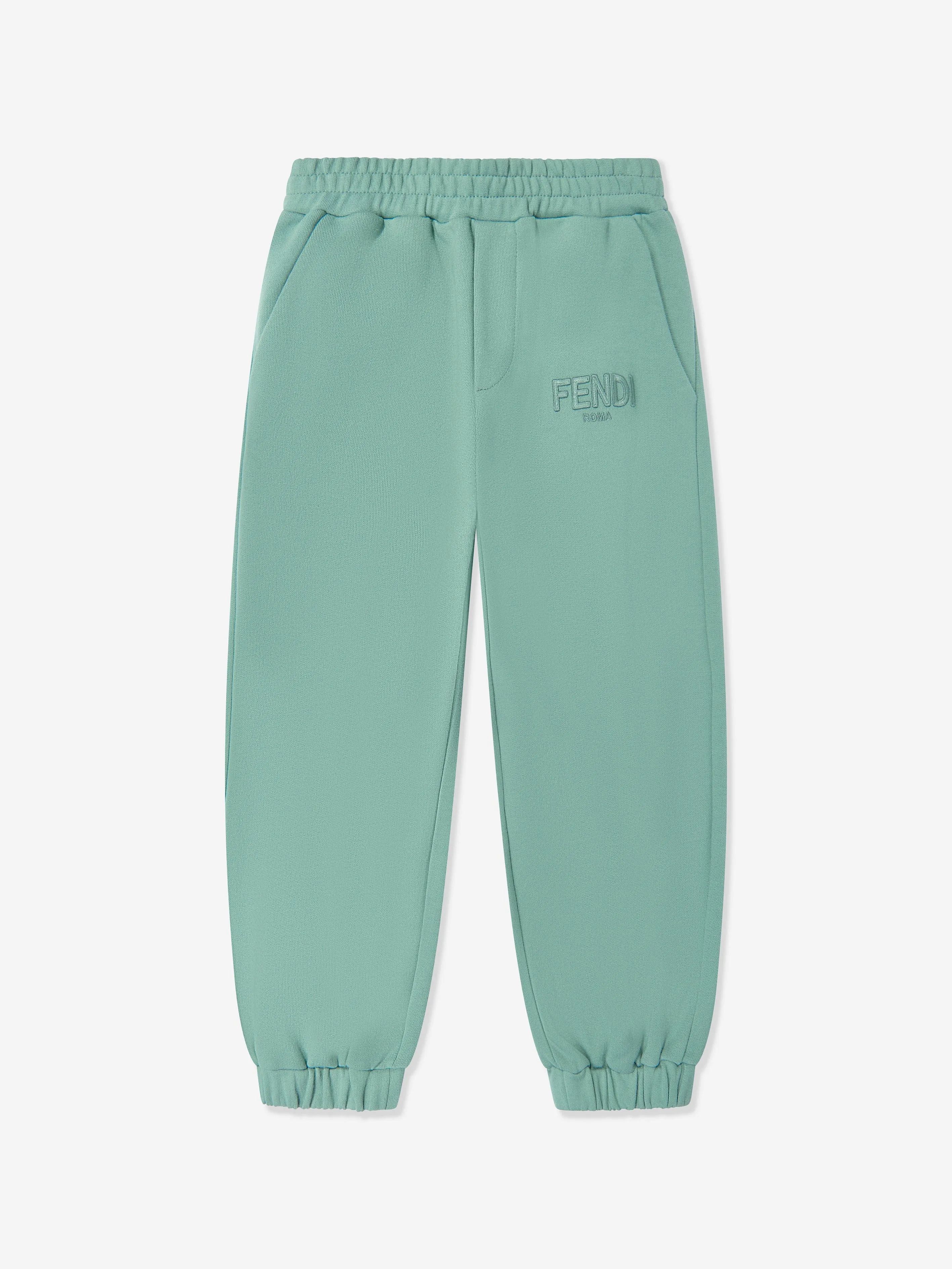 Fendi Kids Logo Joggers in Green
