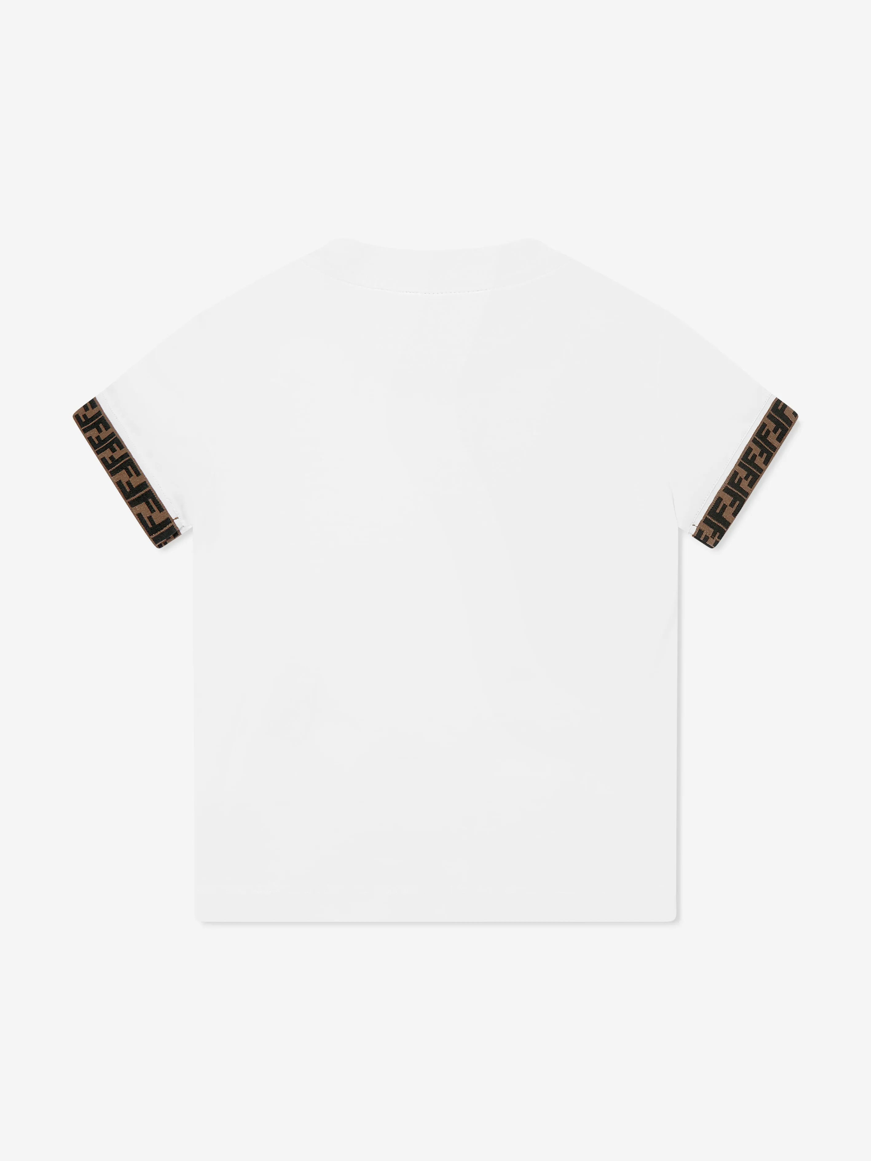 Fendi Kids Logo Trim T-Shirt in White