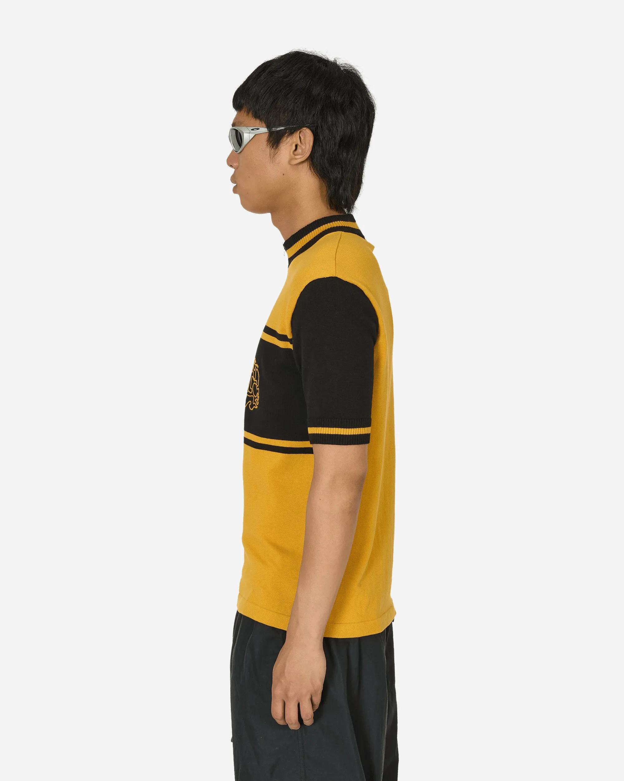 Flame Logo Embroidered Cycling Jersey Yellow / Black