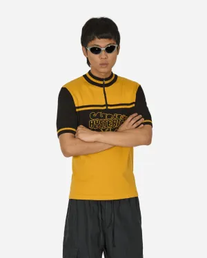 Flame Logo Embroidered Cycling Jersey Yellow / Black