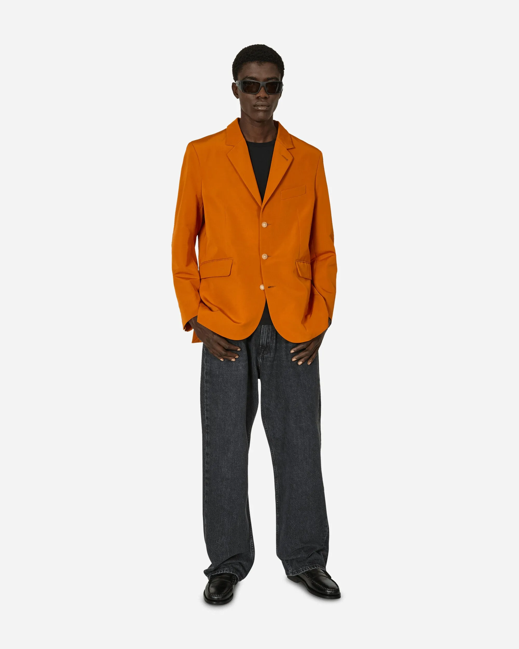 Ginger Faille Single-Breasted Suit Jacket Orange