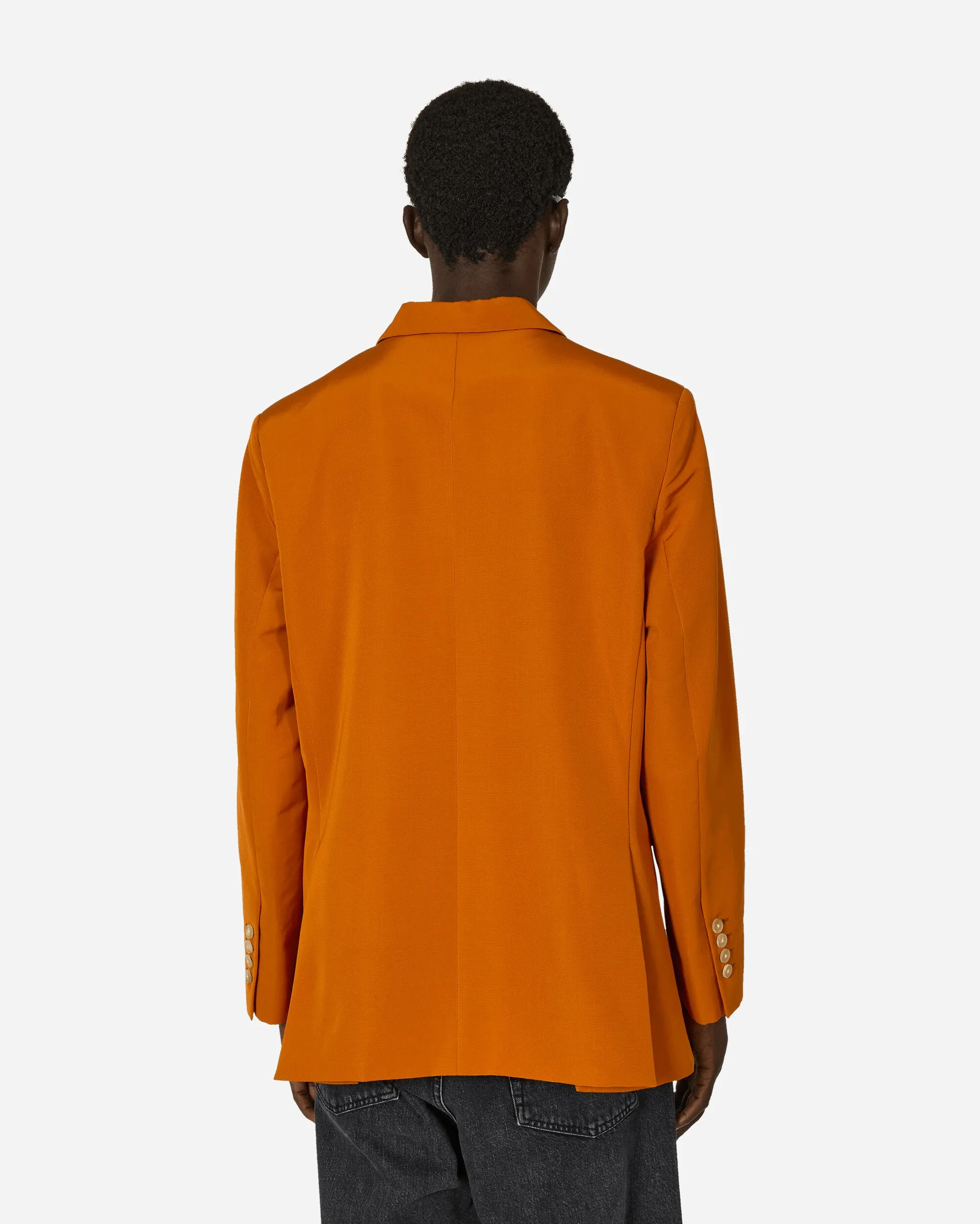 Ginger Faille Single-Breasted Suit Jacket Orange