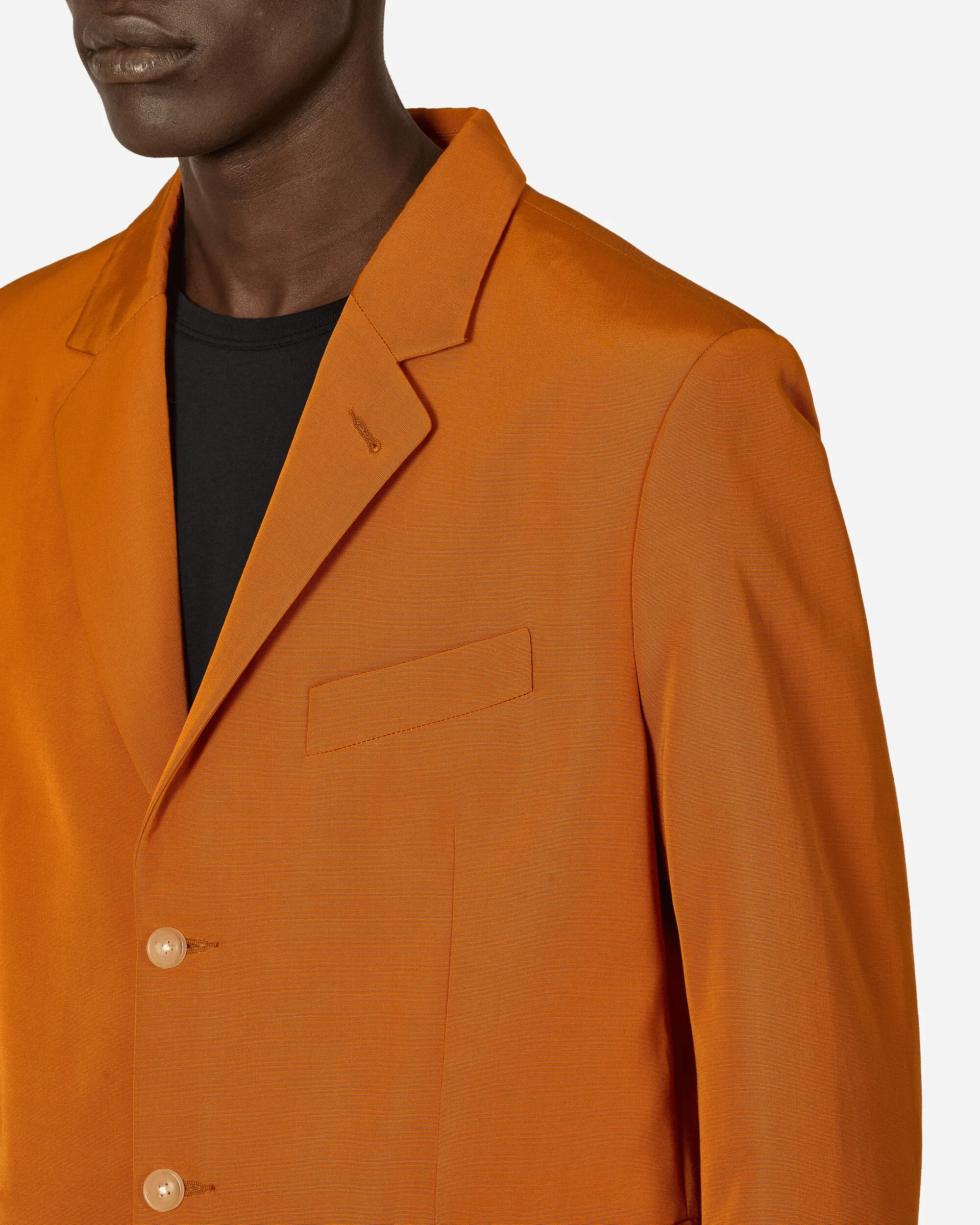 Ginger Faille Single-Breasted Suit Jacket Orange