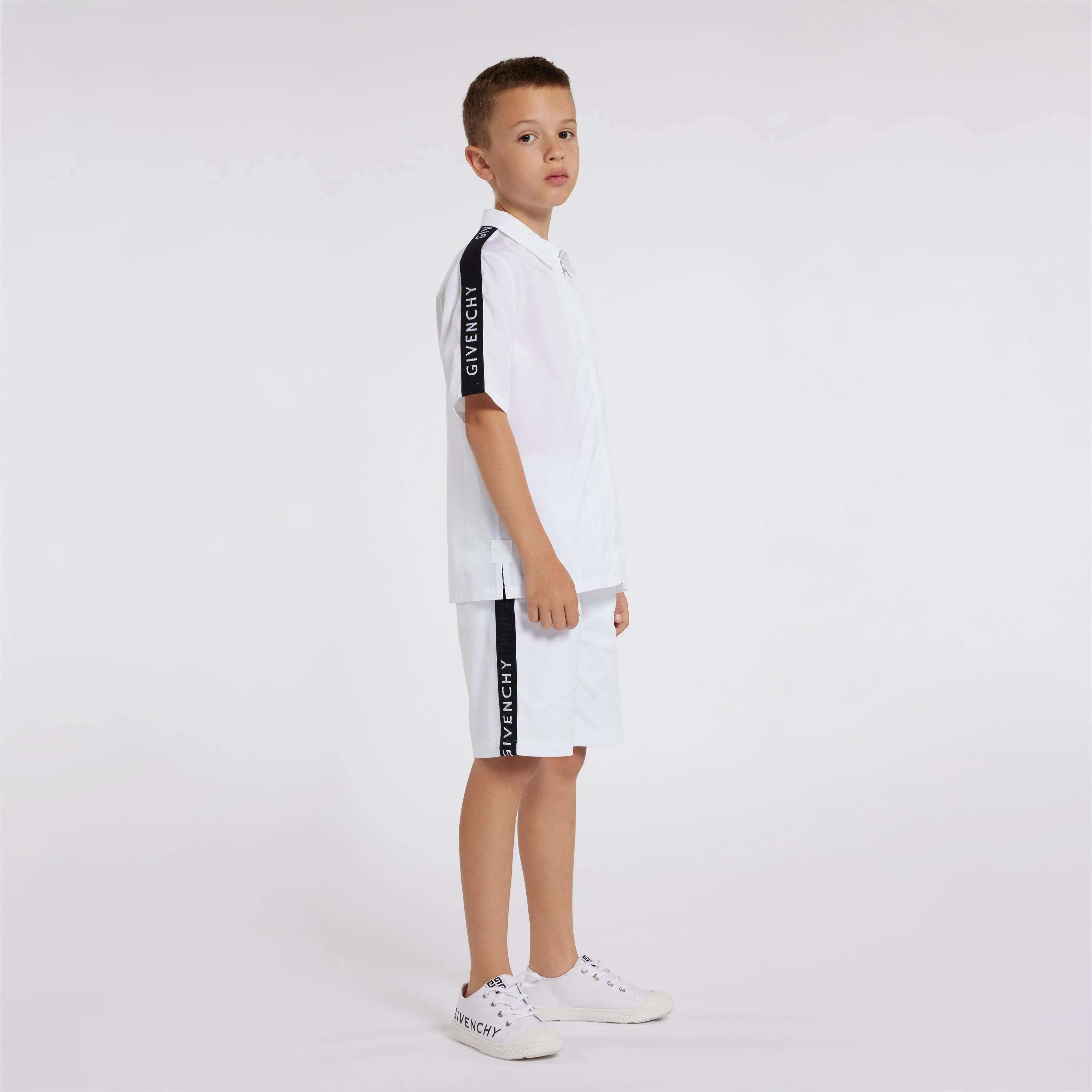 Givenchy Boys Logo Bermuda Shorts in White