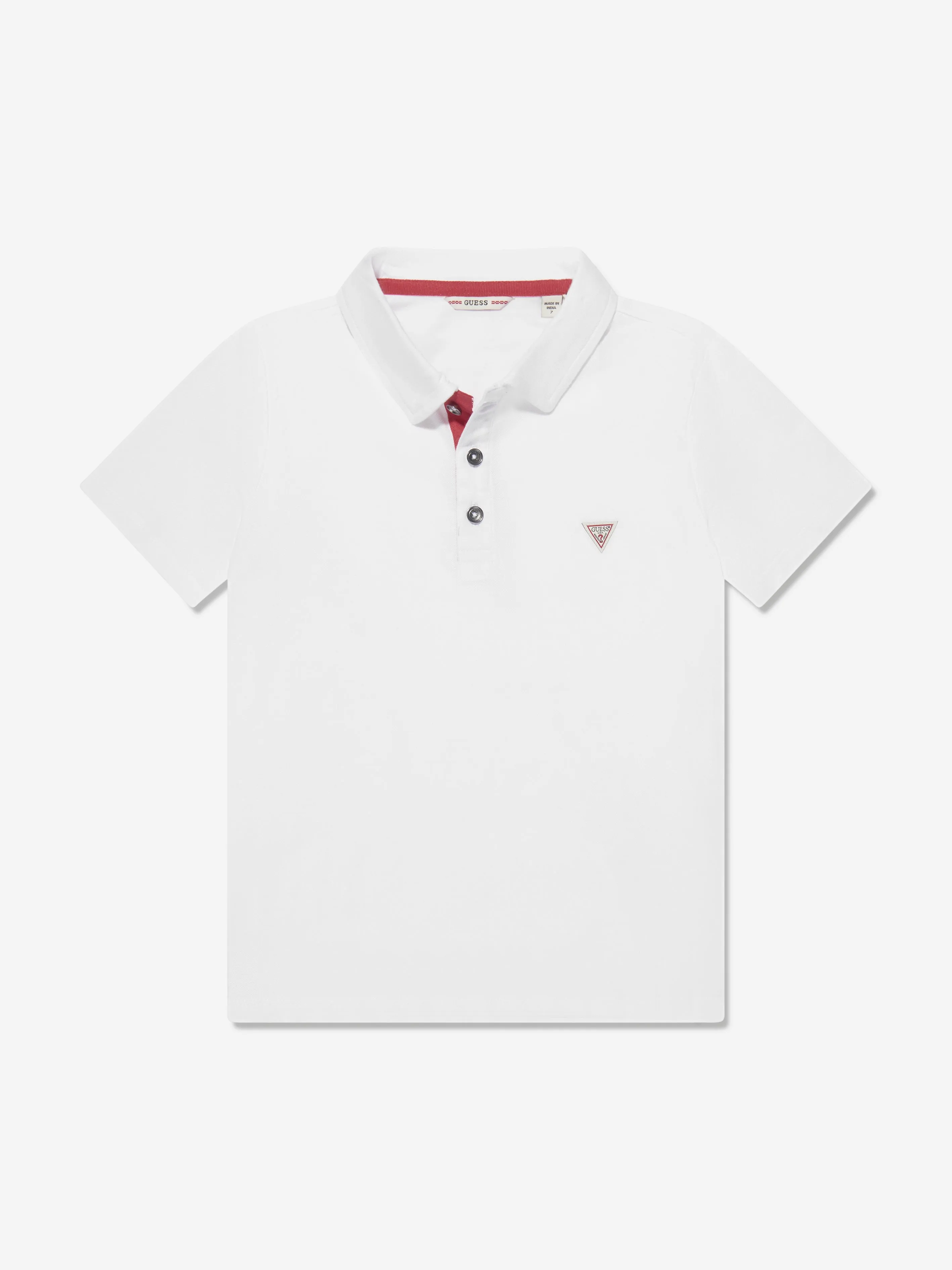 Guess Boys Logo Polo Shirt in White