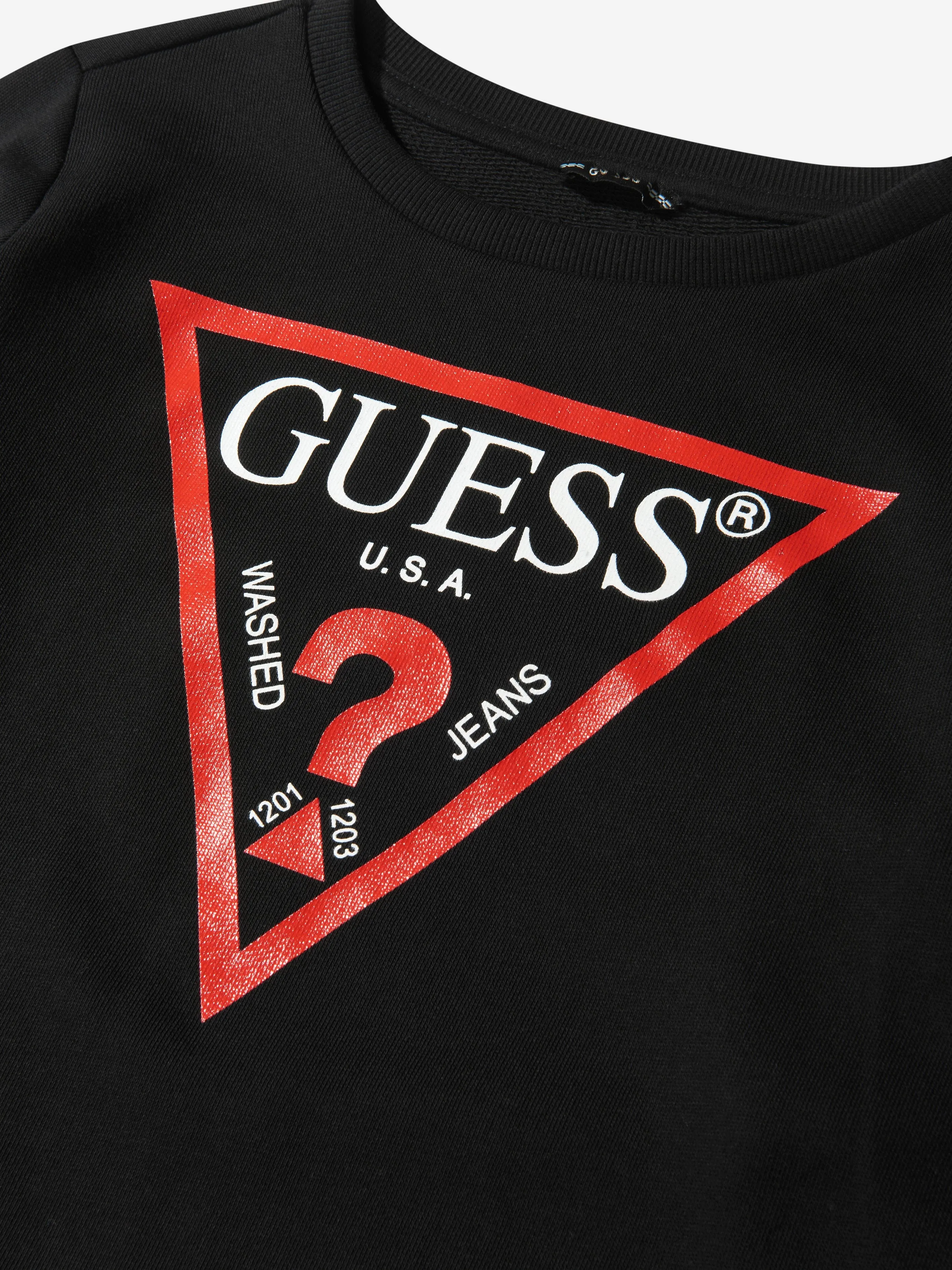 Guess Kids Logo Print Sweatshirt in Black