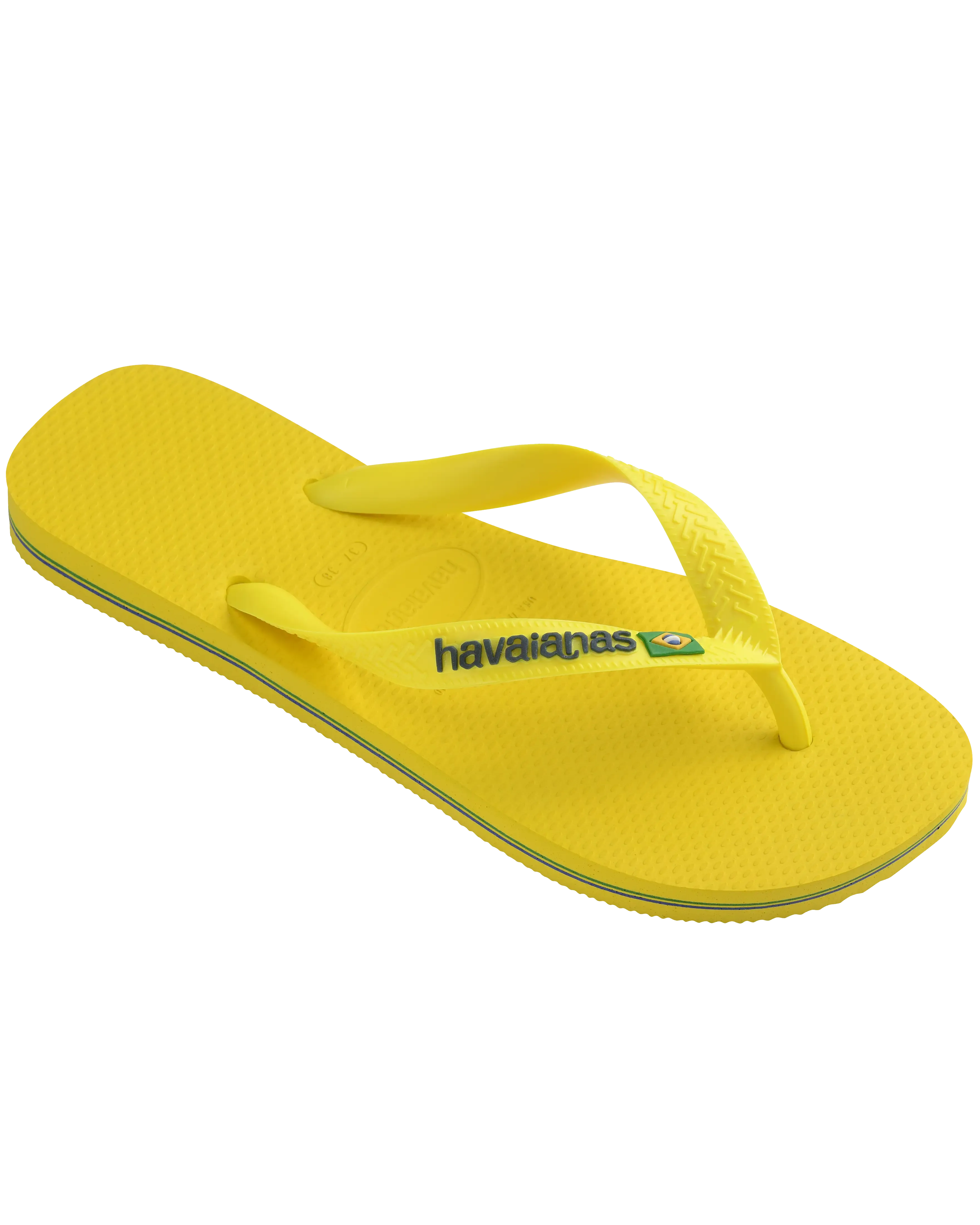 Havaianas Shoes Boys Brasil Logo Neon Flip Flops in Citrus Yellow