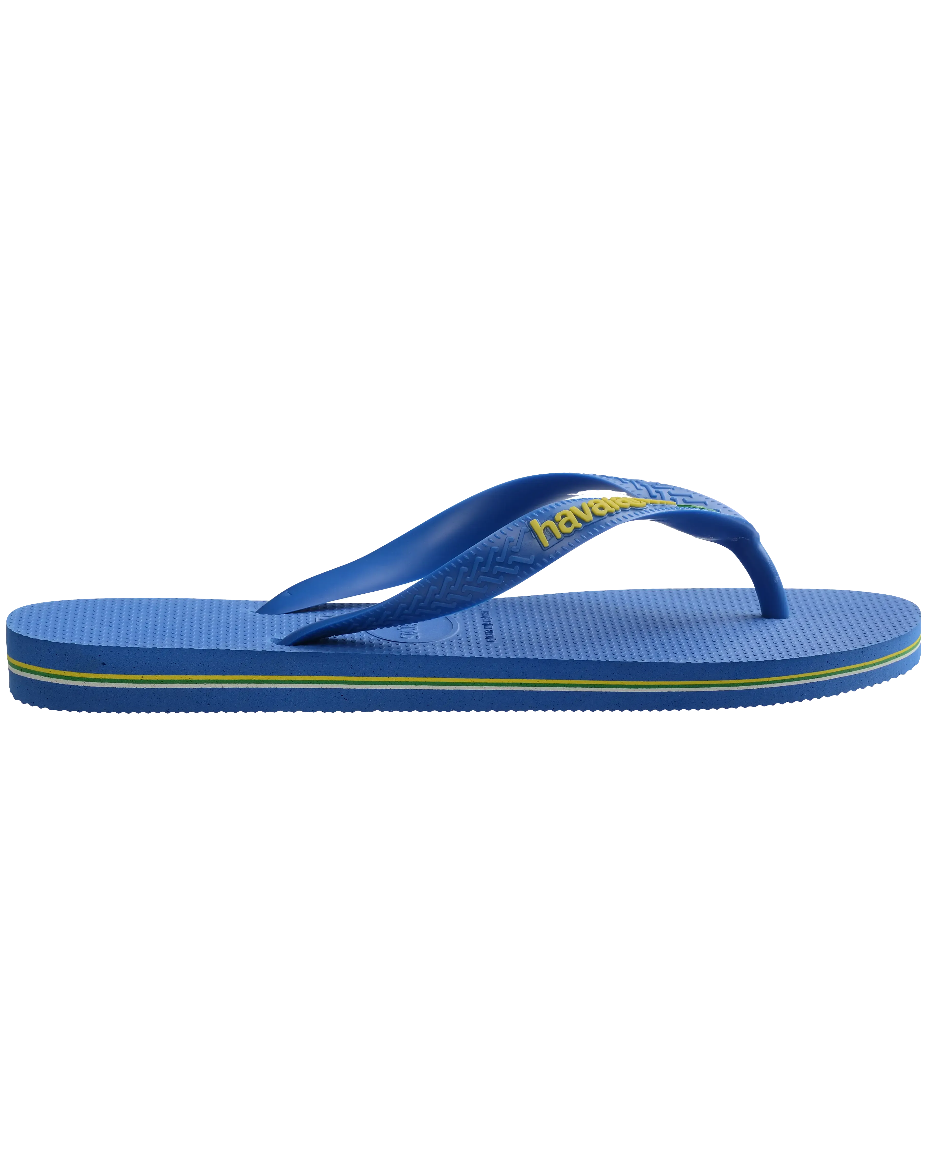Havaianas Shoes Boys Brasil Logo Neon Flip Flops in Star Blue