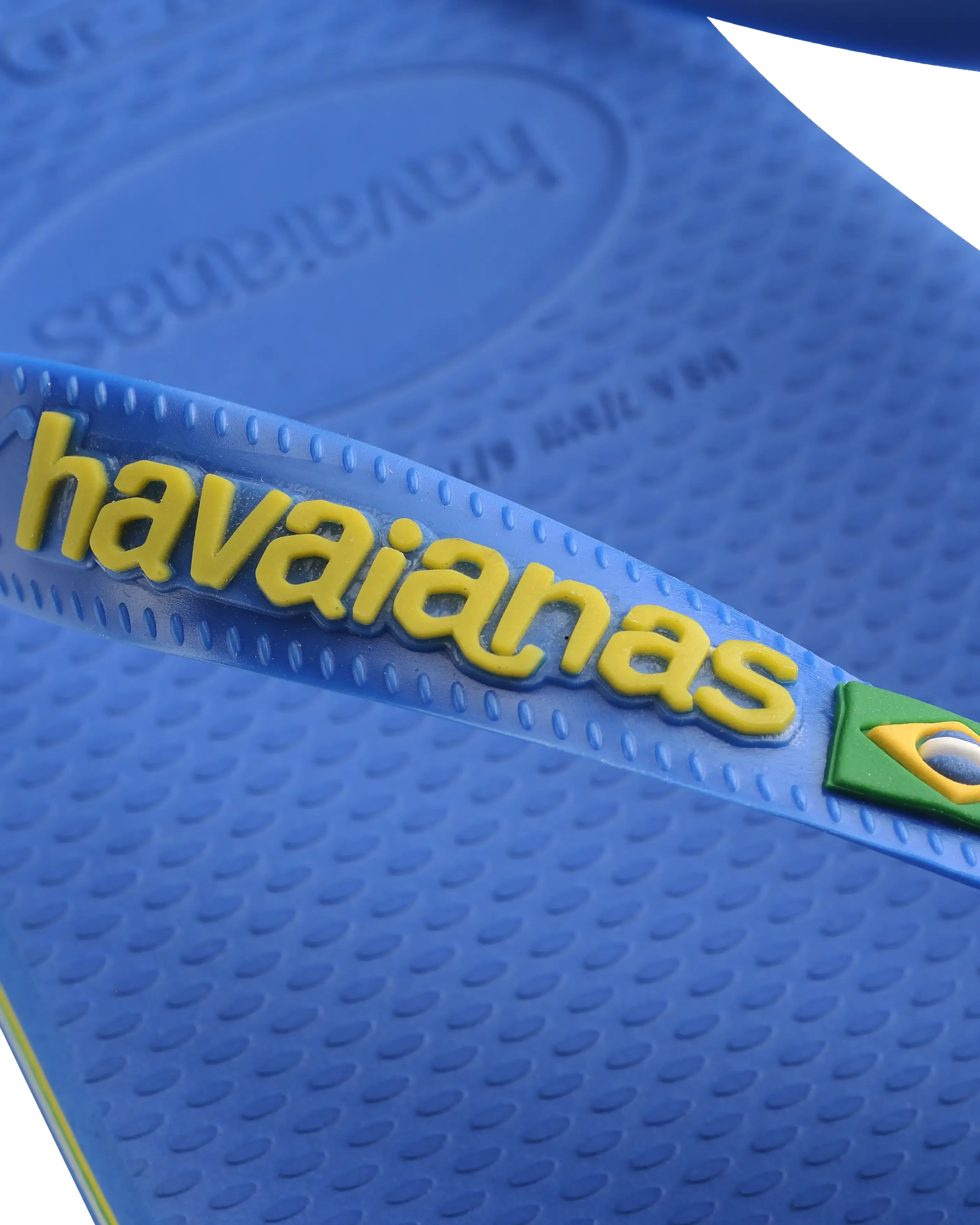 Havaianas Shoes Boys Brasil Logo Neon Flip Flops in Star Blue