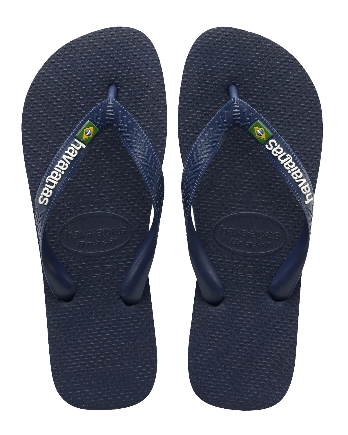 Havaianas Shoes Boys Brazil Logo Flip Flops in Navy Blue