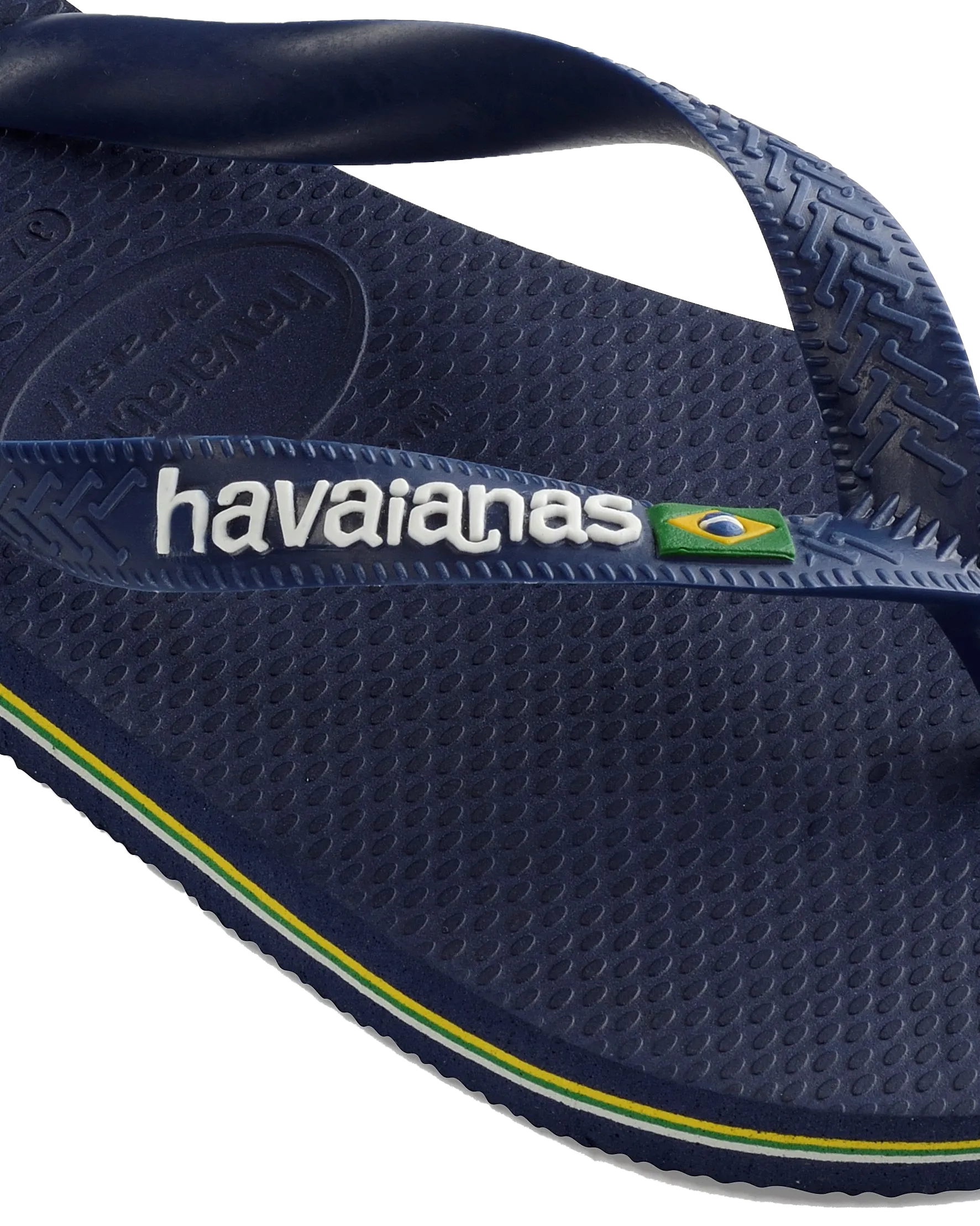 Havaianas Shoes Boys Brazil Logo Flip Flops in Navy Blue