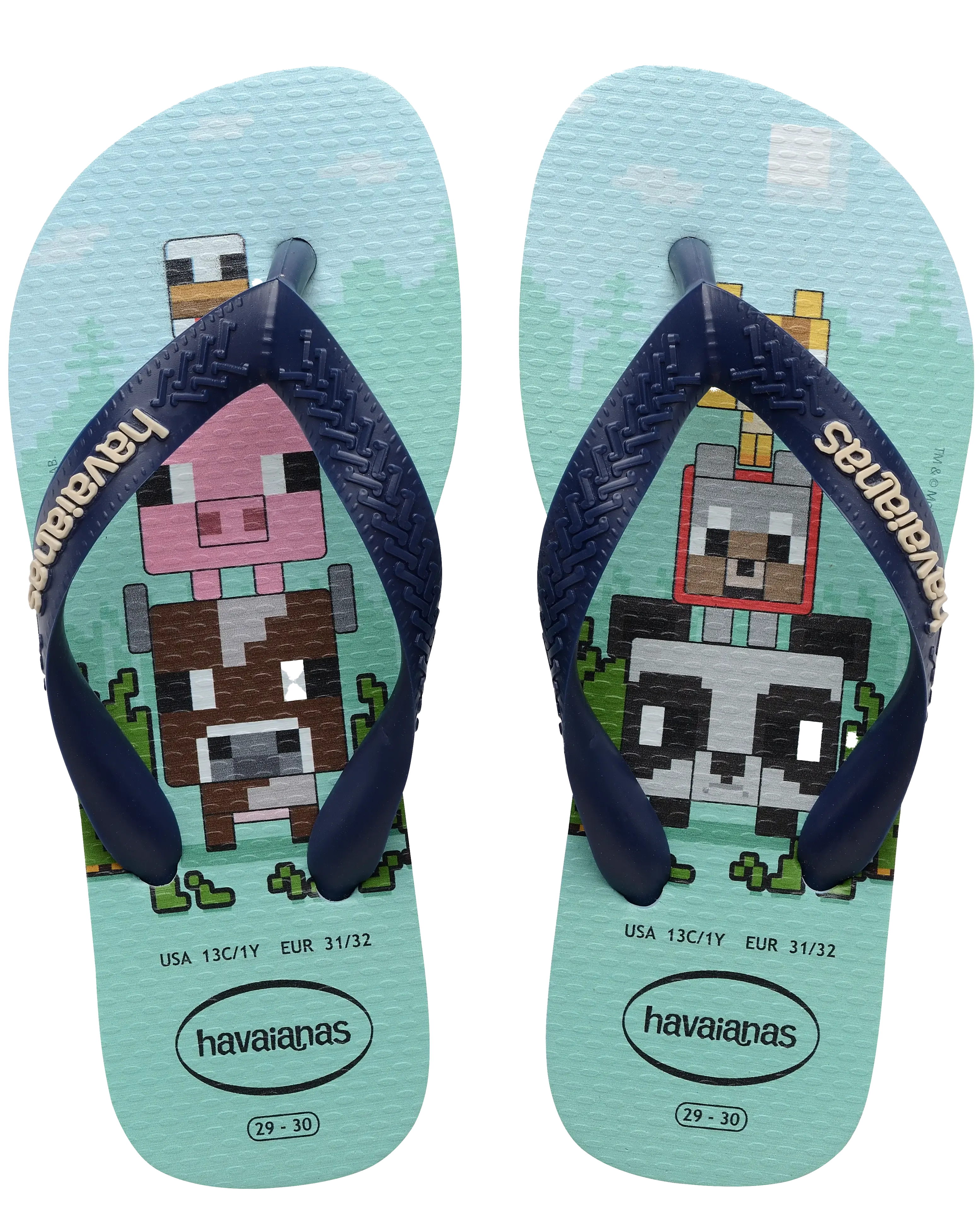 Havaianas Shoes Boys Minecraft Flip Flops in Lavender Blue