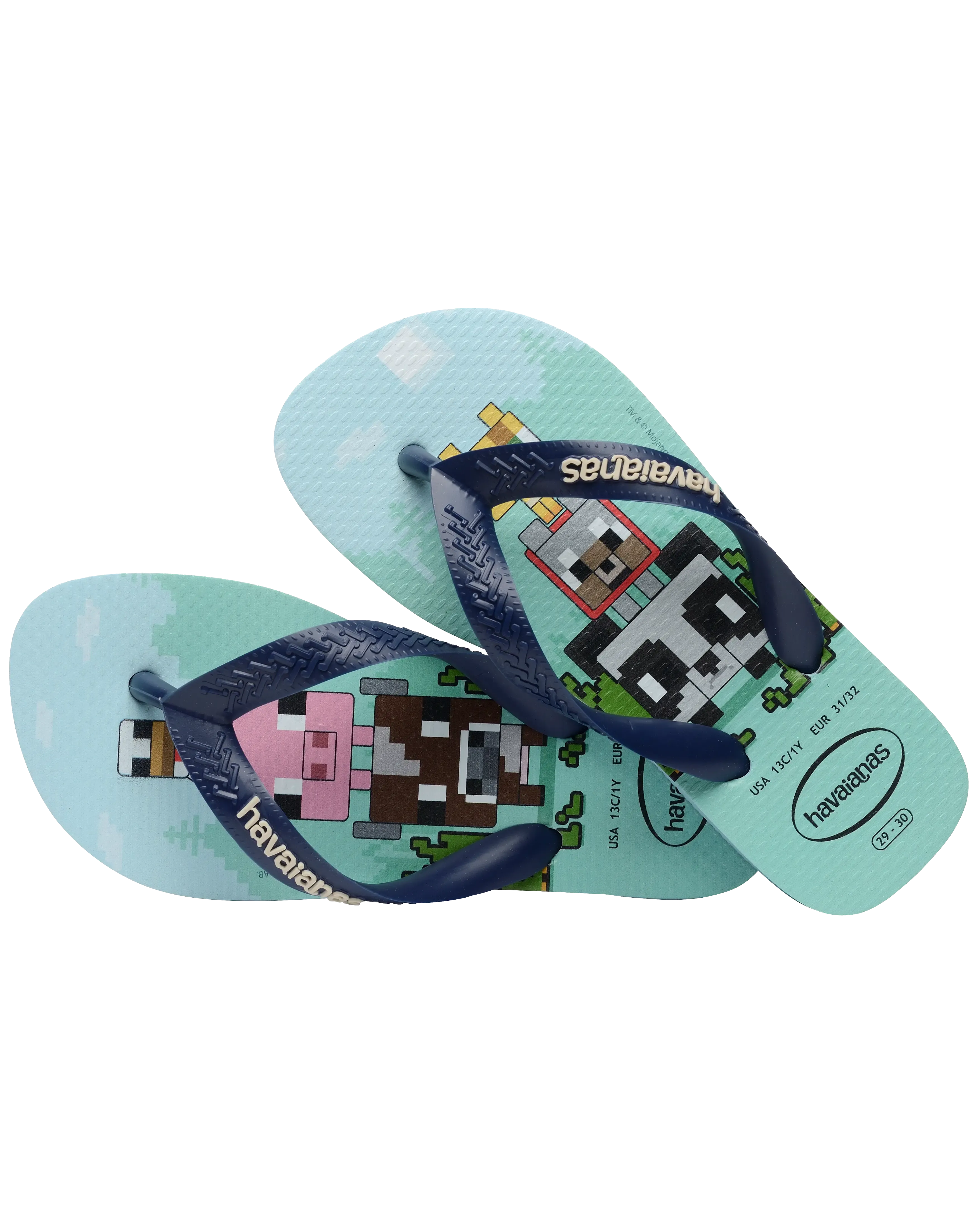 Havaianas Shoes Boys Minecraft Flip Flops in Lavender Blue