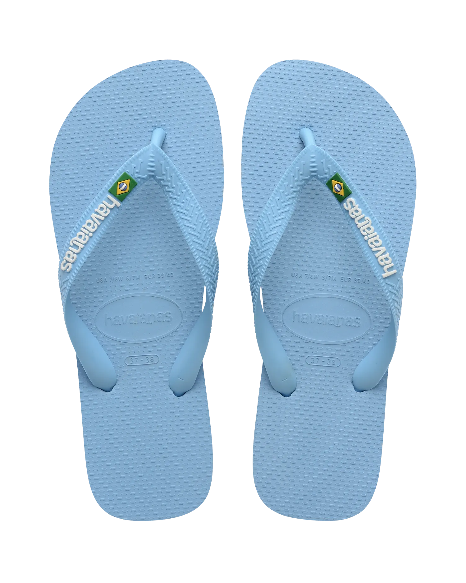 Havaianas Shoes Brazil Logo Flip Flops in Blue Lavendar & White