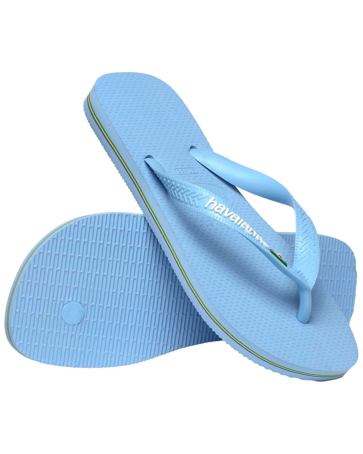Havaianas Shoes Brazil Logo Flip Flops in Blue Lavendar & White