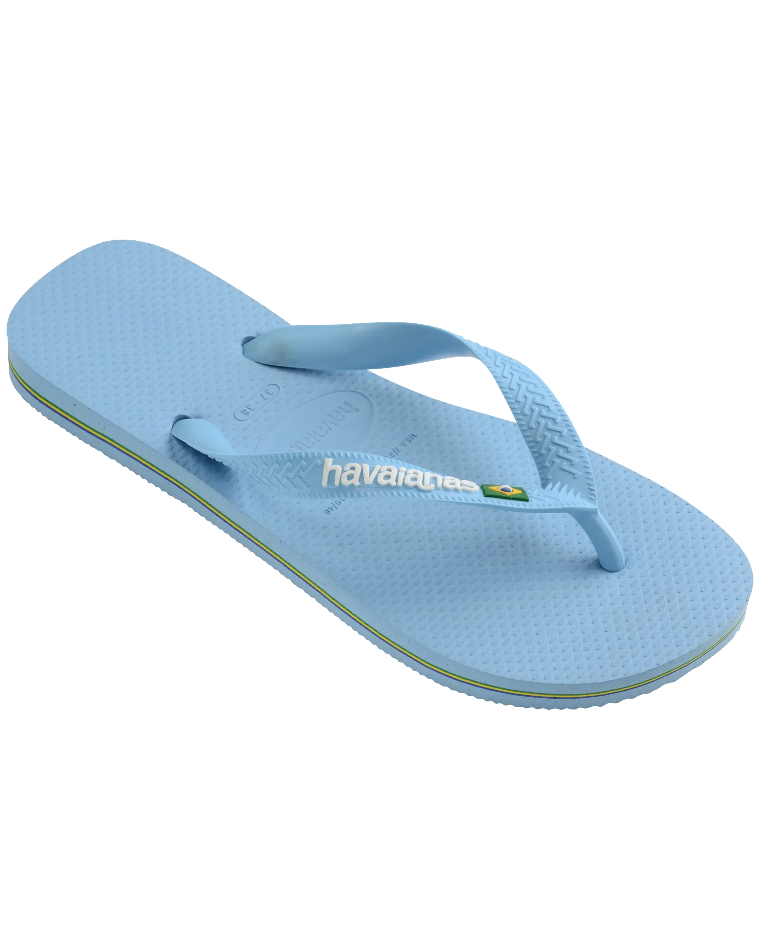 Havaianas Shoes Brazil Logo Flip Flops in Blue Lavendar & White