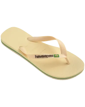 Havaianas Shoes Brazil Logo Flip Flops in Buttercream