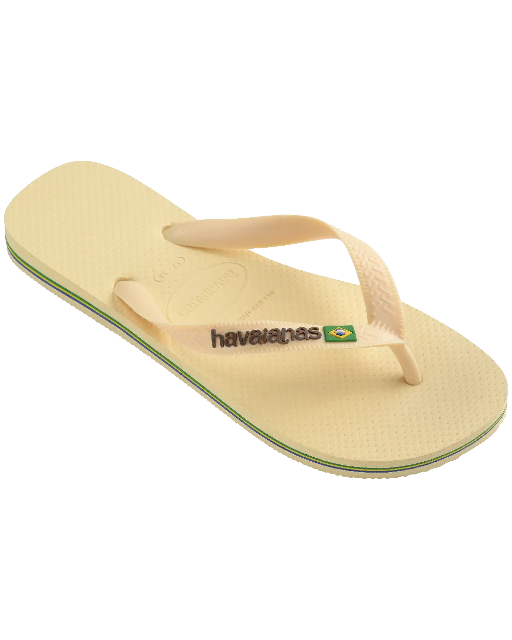Havaianas Shoes Brazil Logo Flip Flops in Buttercream