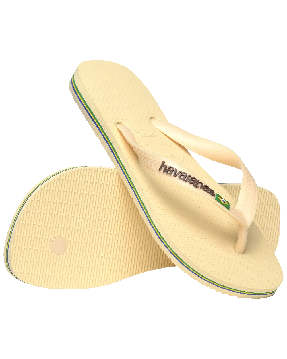 Havaianas Shoes Brazil Logo Flip Flops in Buttercream