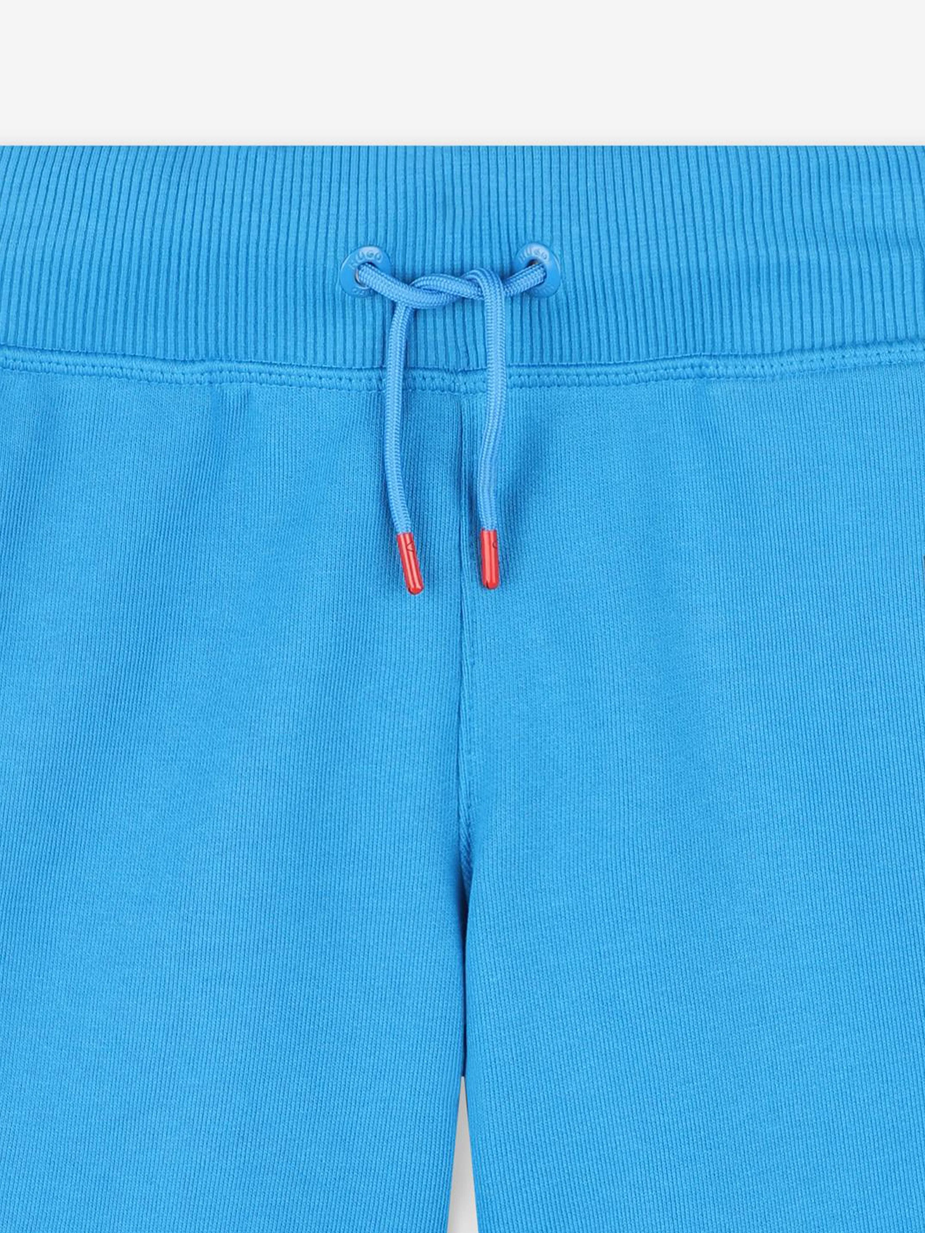 Hugo Boys Logo Print Shorts in Blue