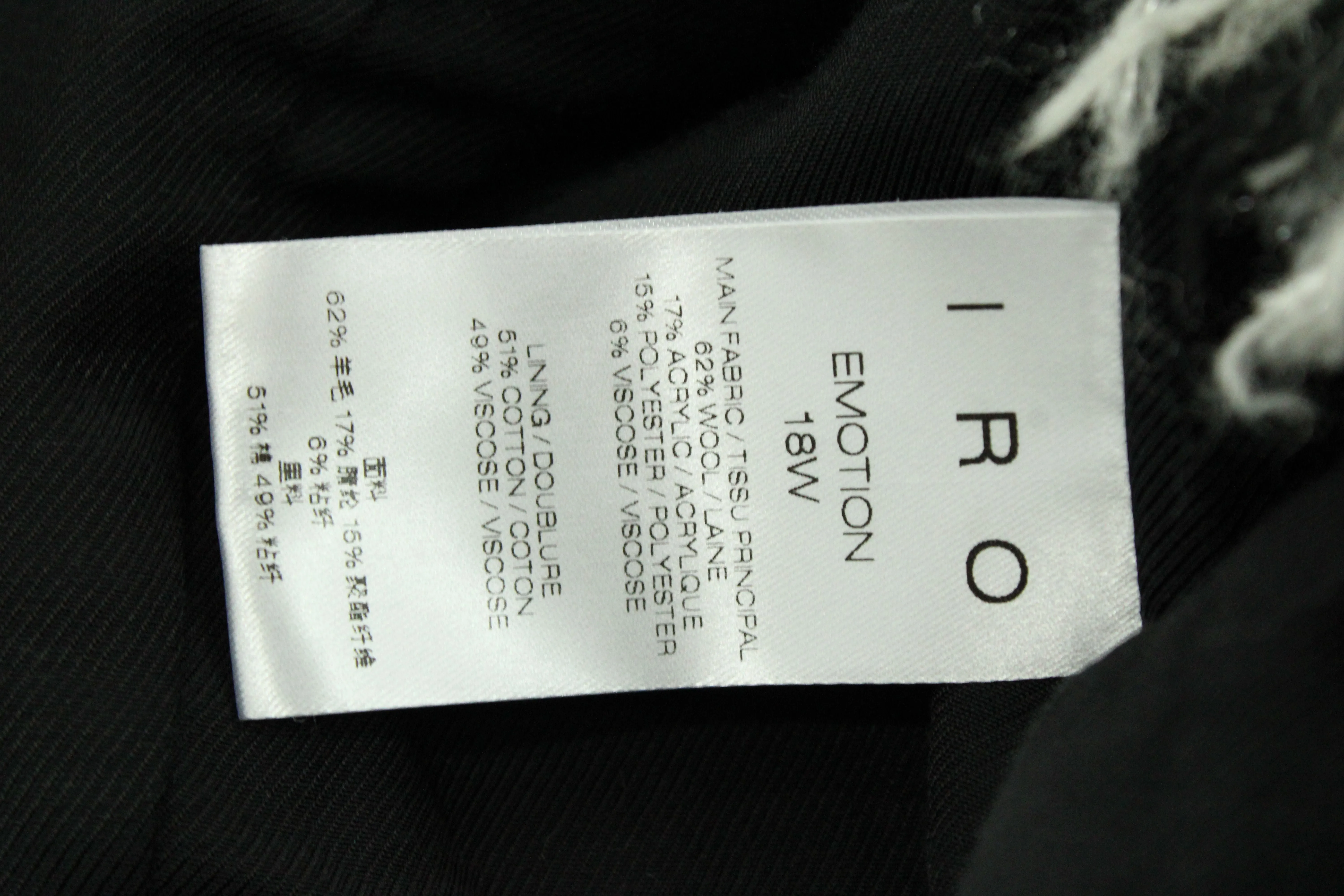 Iro Emotion Tweed Jacket in Black Wool