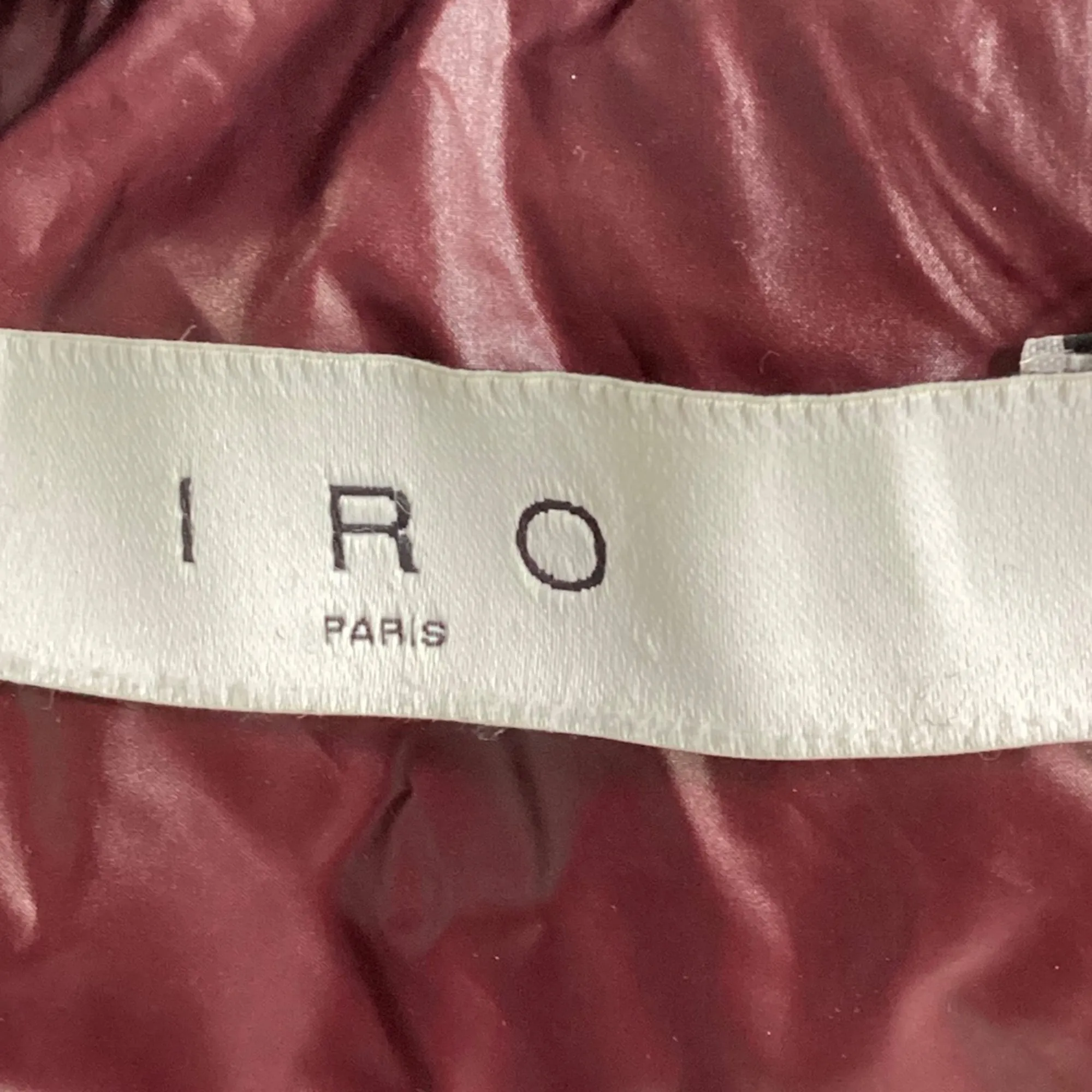 Iro Secured Button Hooded Down Jacket in Burgundy Polyamide