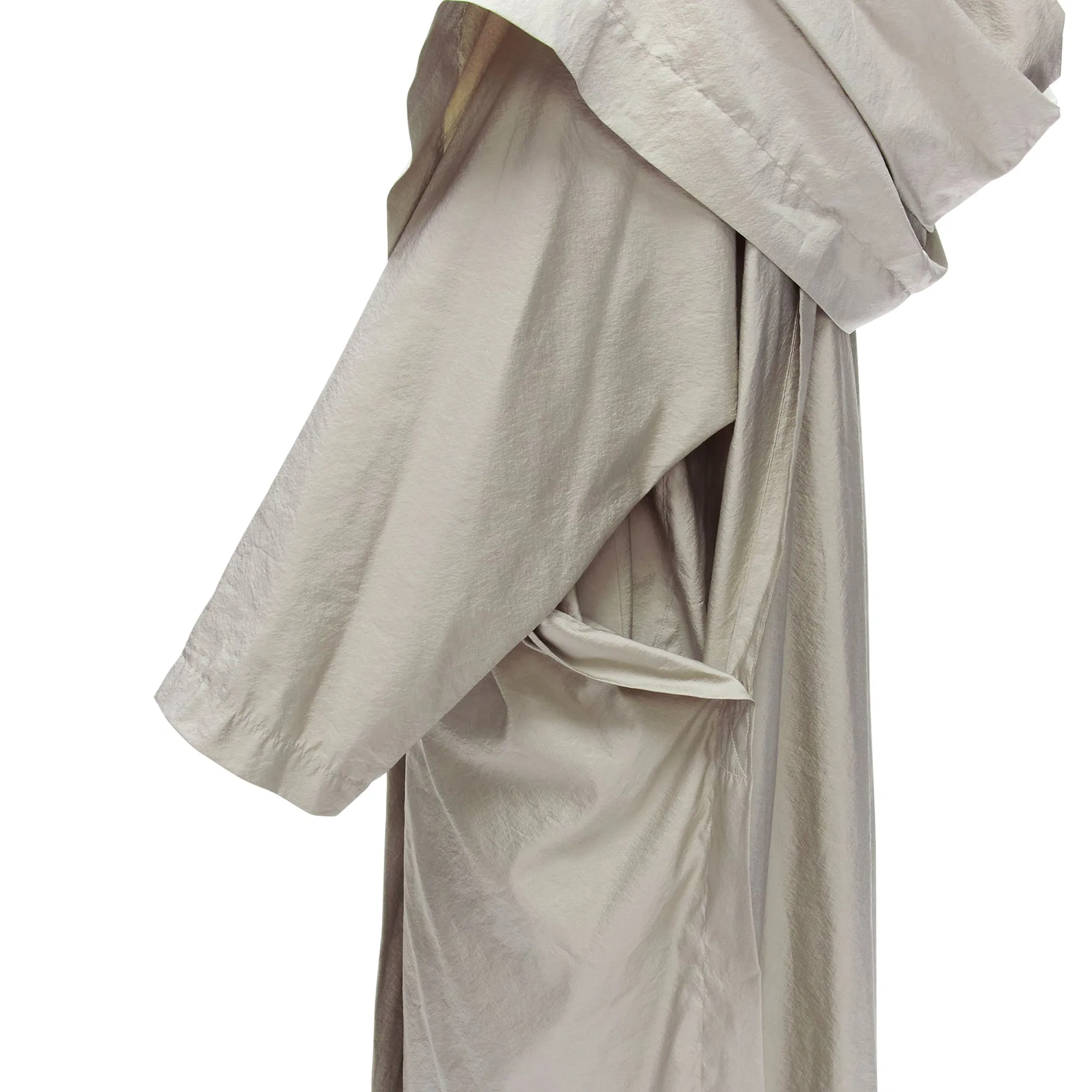 Issey Miyake hooded sleeve layer draped overcoat