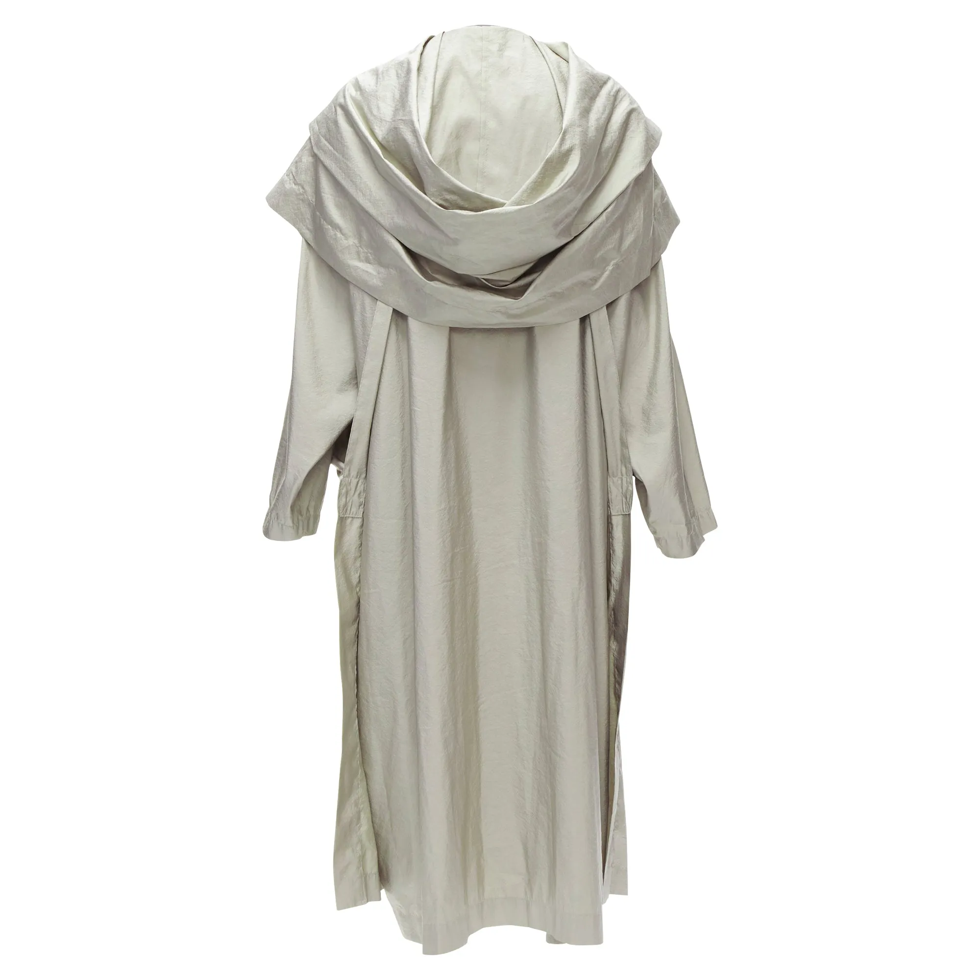 Issey Miyake hooded sleeve layer draped overcoat