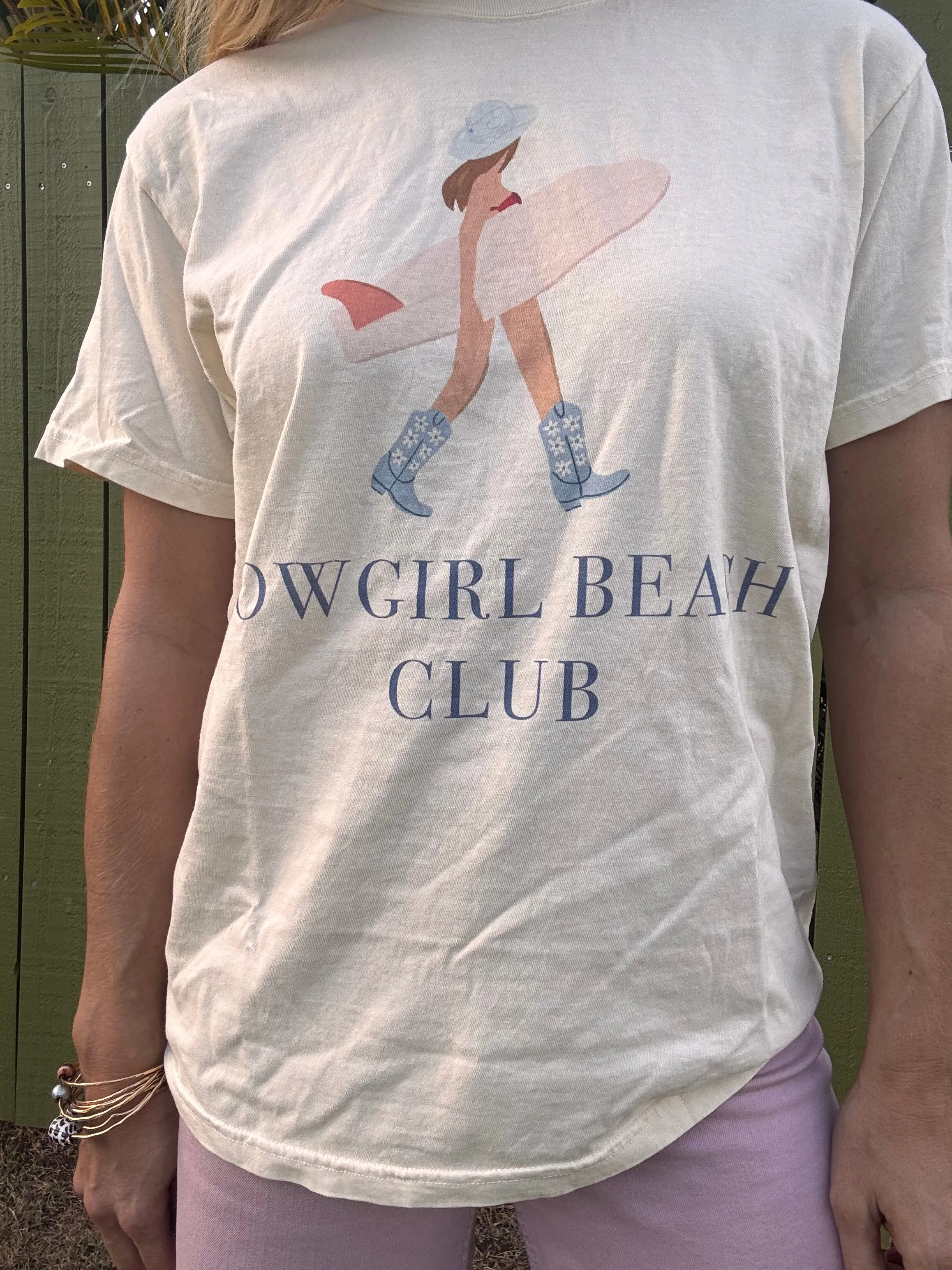 Ivory Cowgirl Beach Club Tee