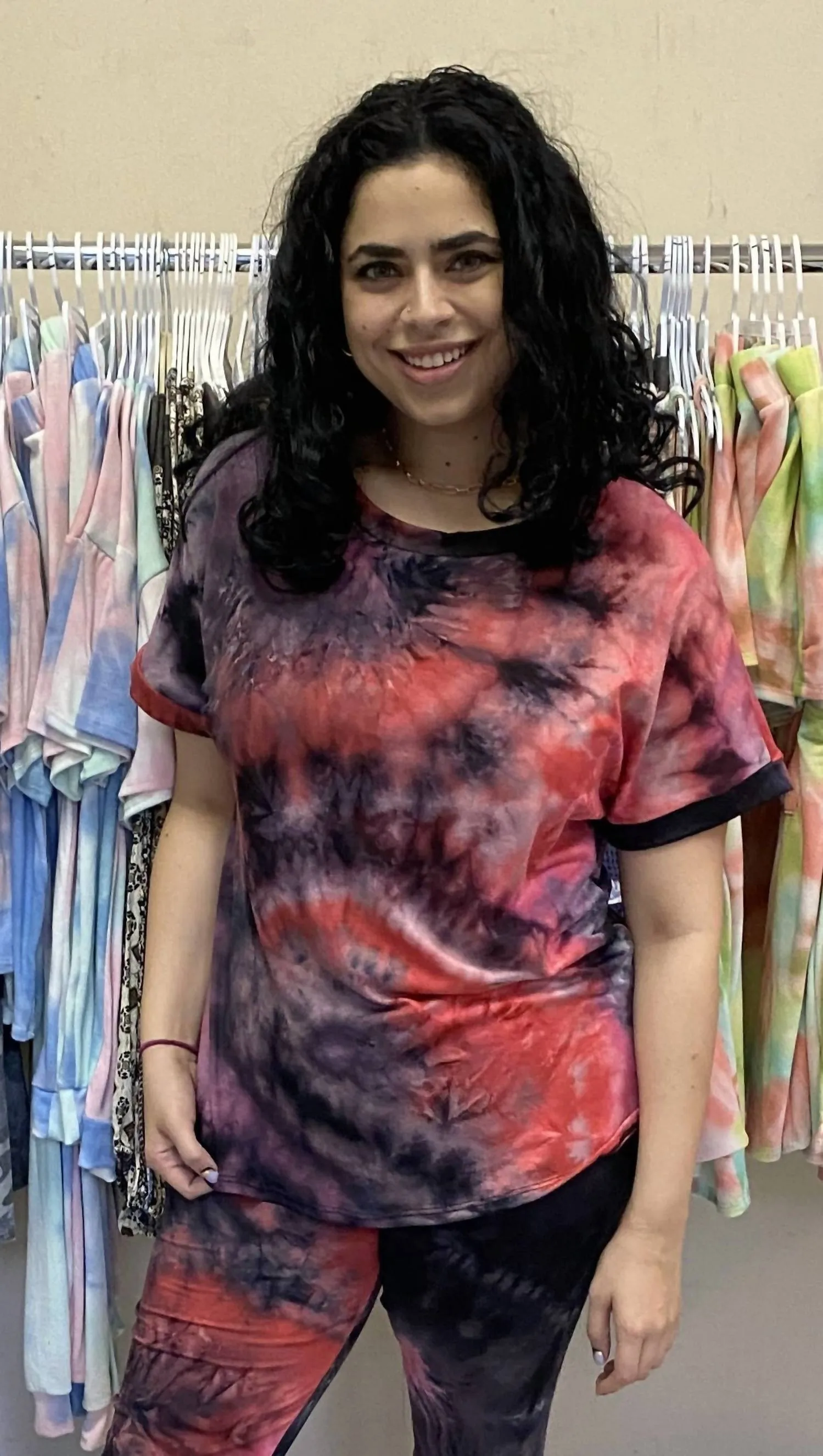 Jordana Tie Dye Jogger Set In Multi