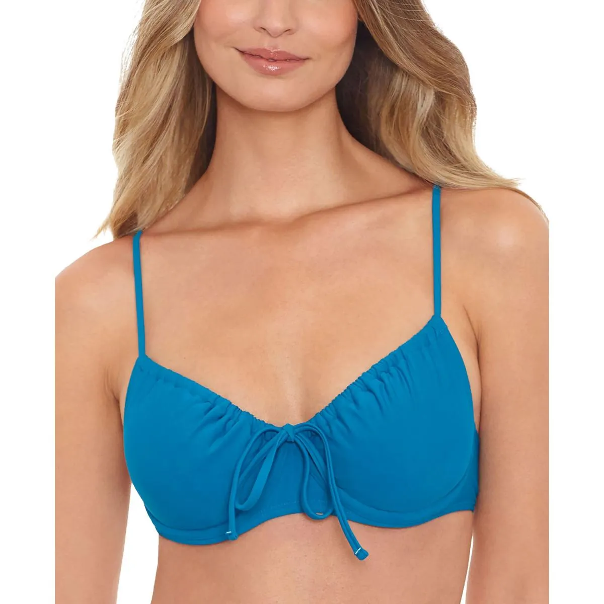 Juniors Womens Underwire Front Tie Bikini Swim top