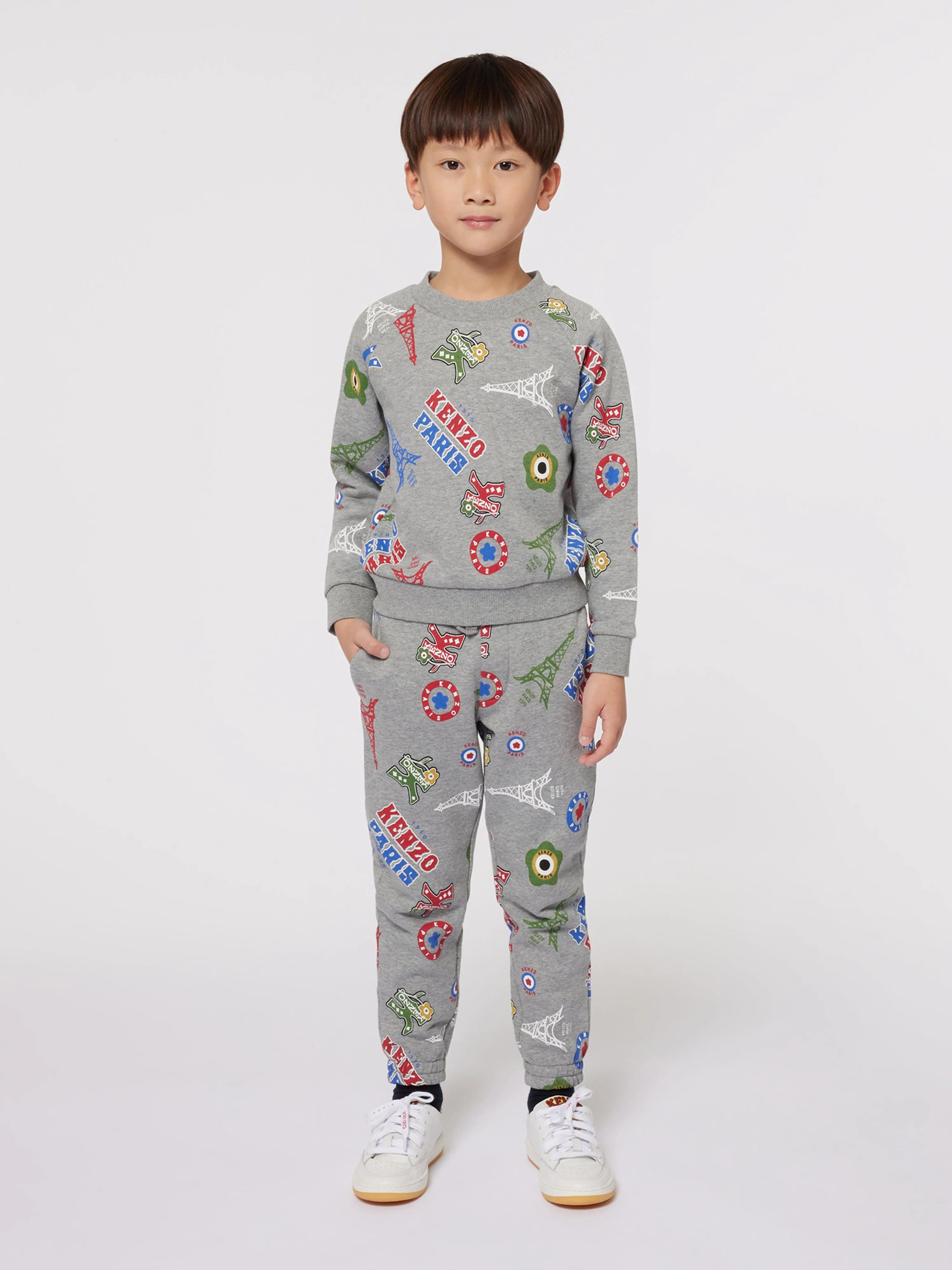 KENZO Boys Paris Logo Sweashirt in Grey