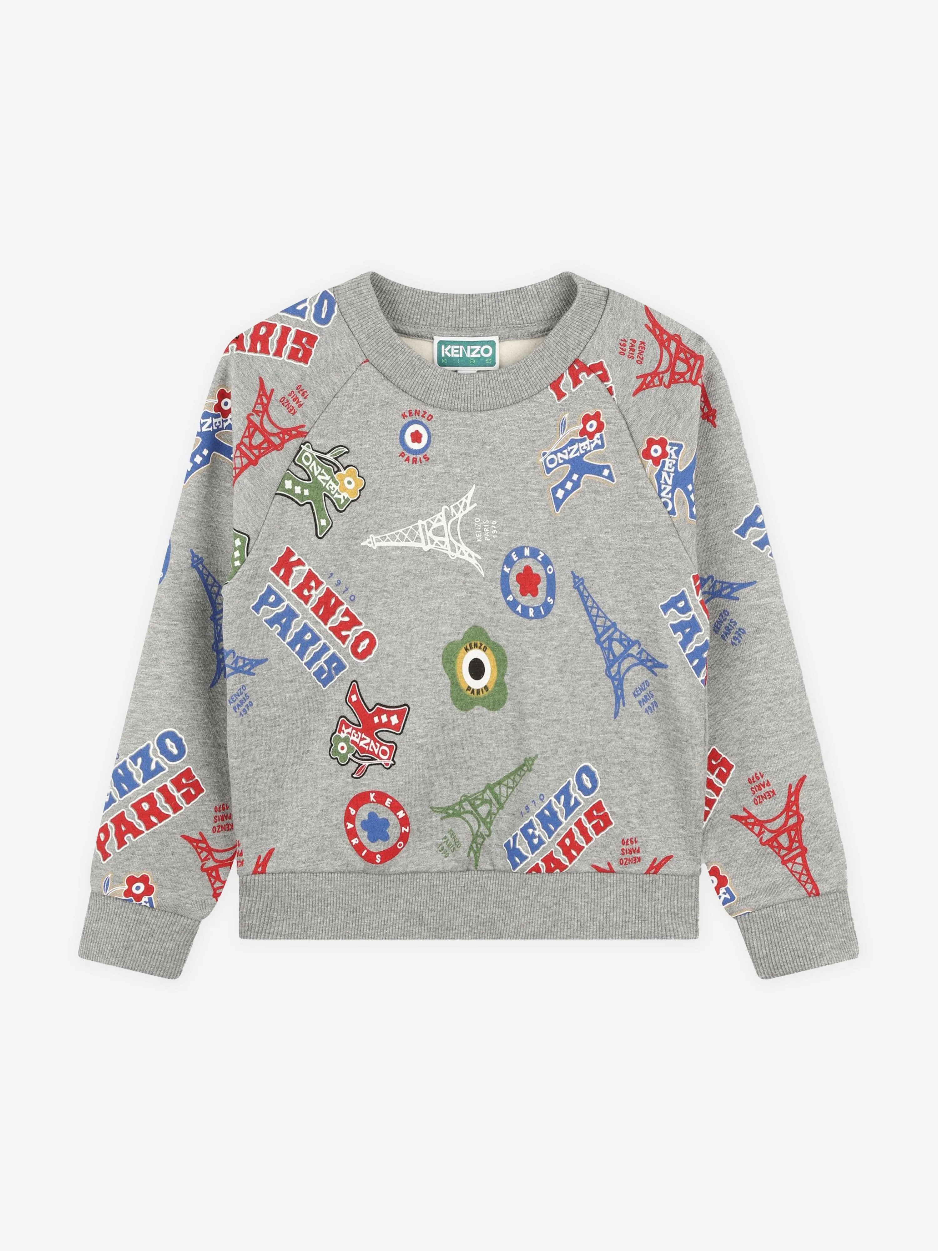 KENZO Boys Paris Logo Sweashirt in Grey