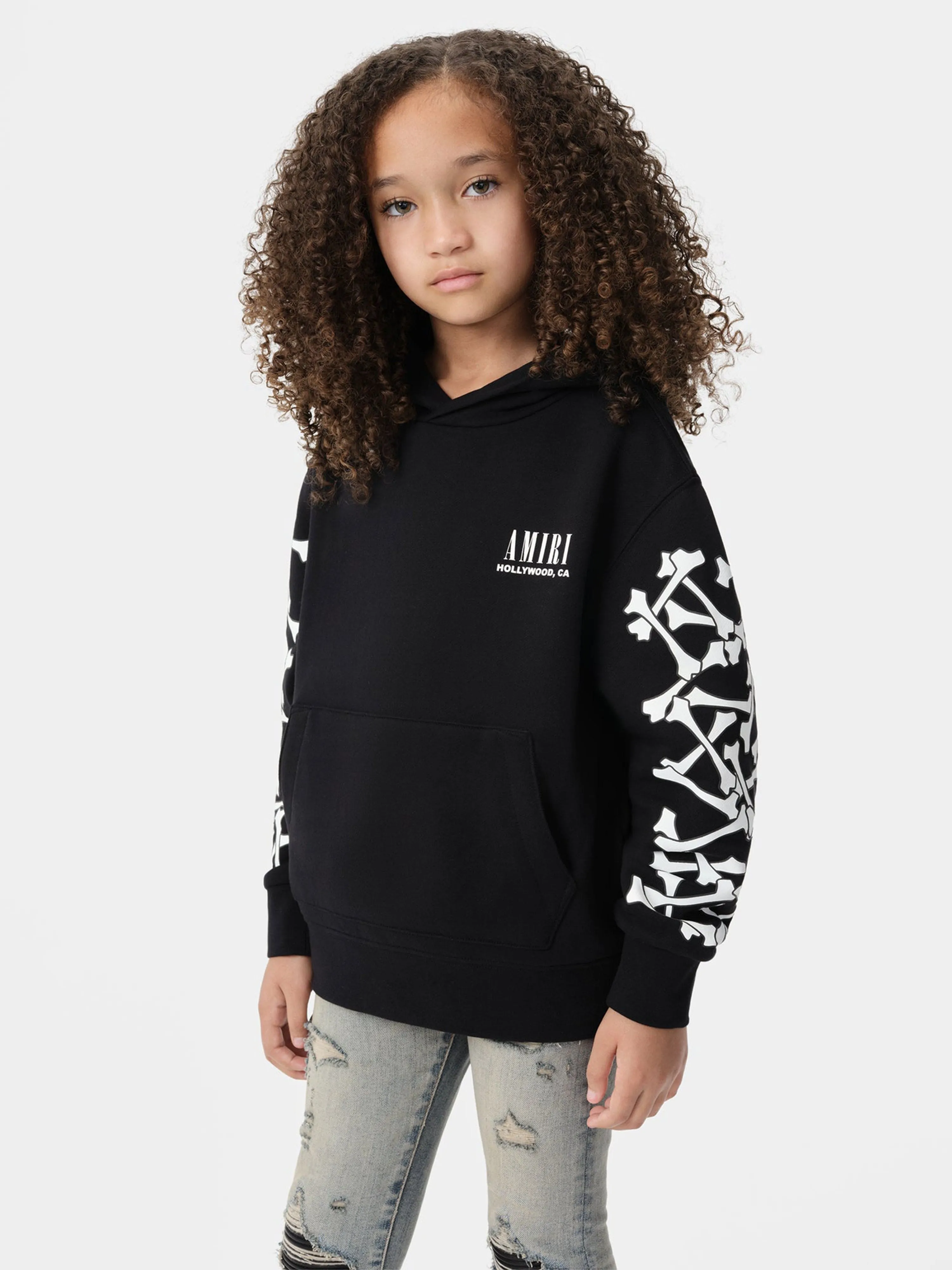 Kids Bones Hoodie in Black