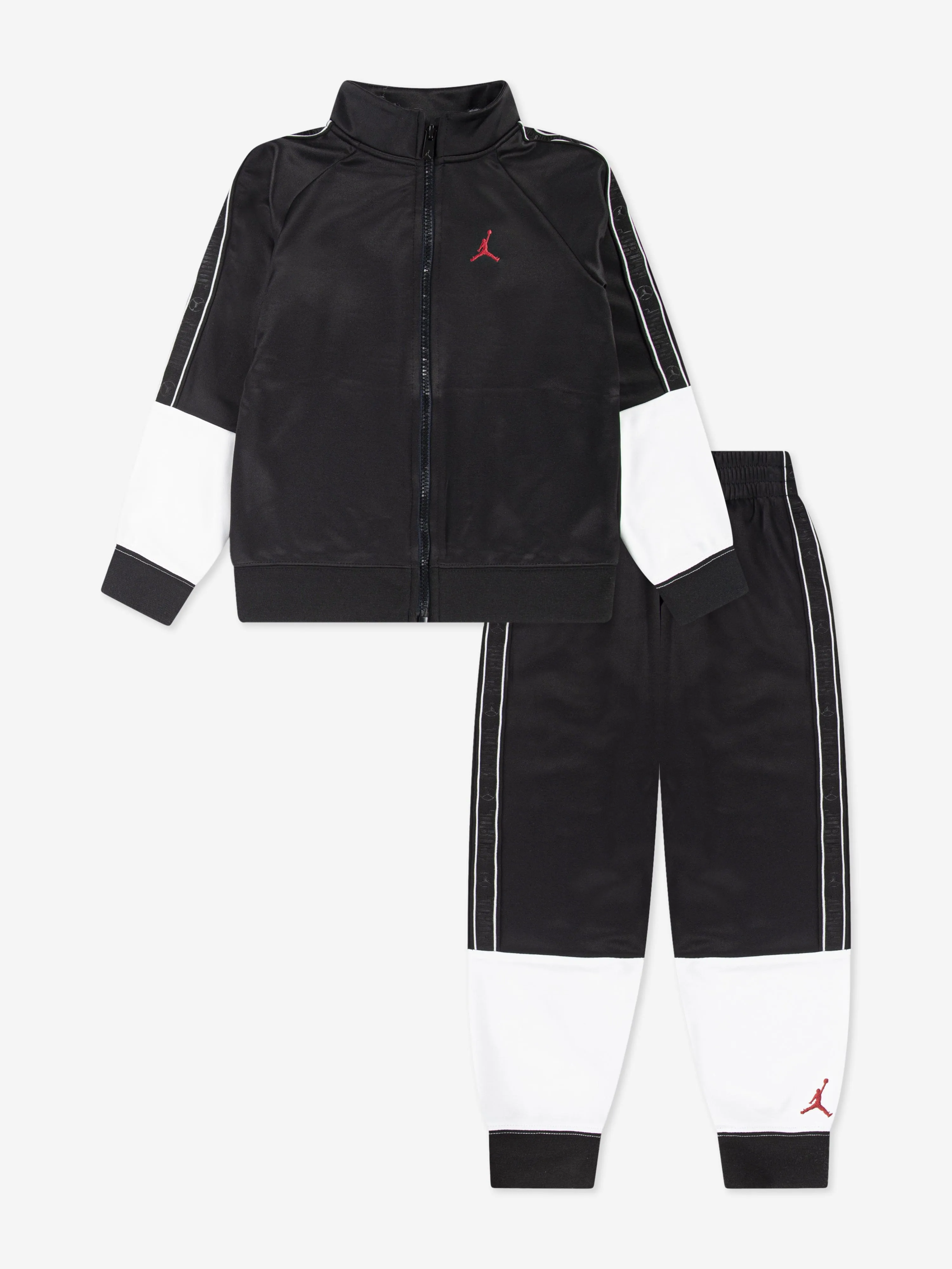 Kids Colourblock Tricot Taping Tracksuit in Black