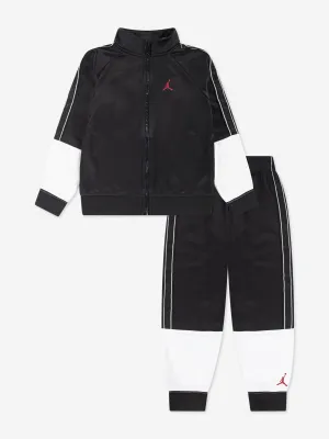 Kids Colourblock Tricot Taping Tracksuit in Black