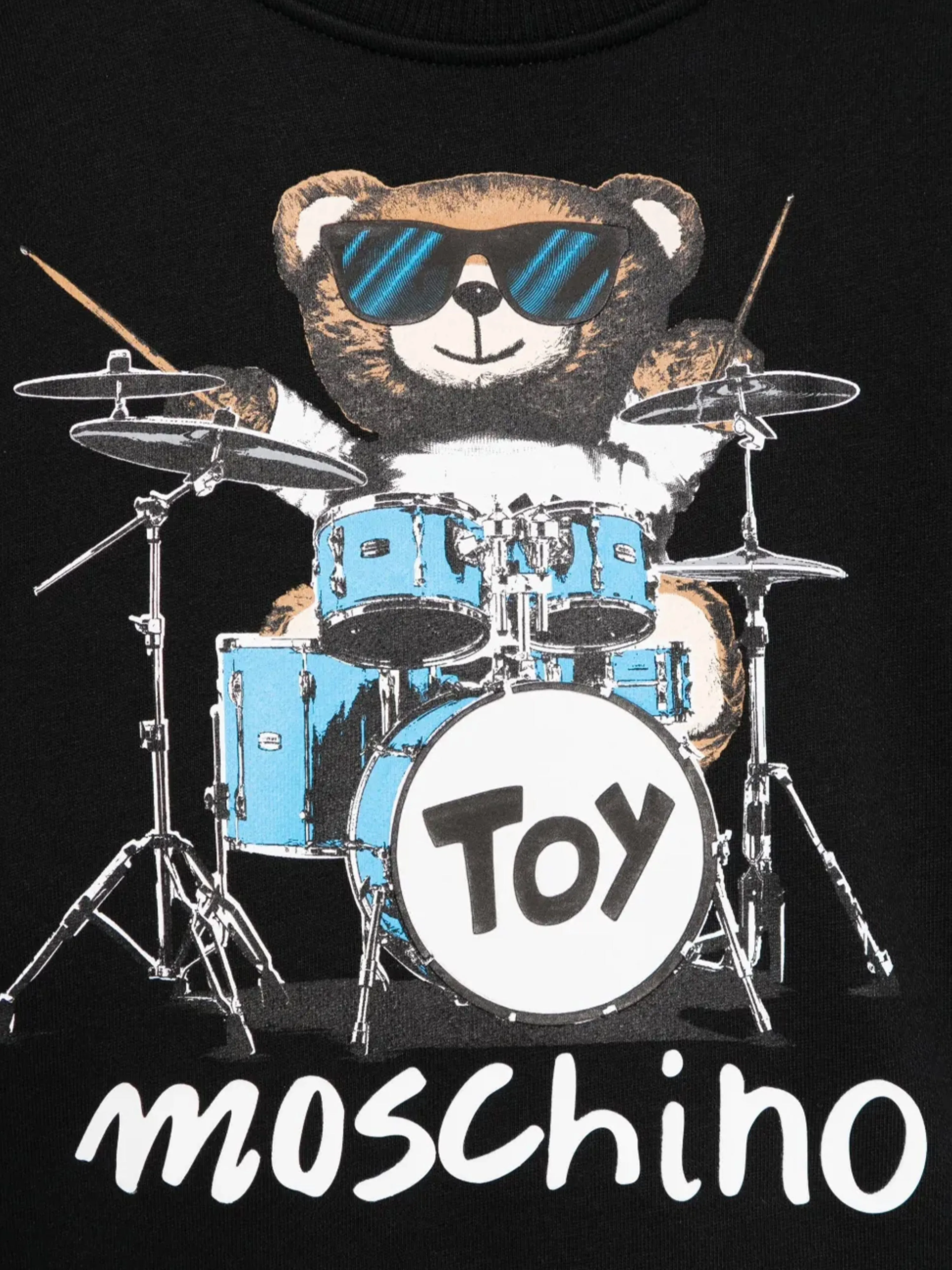 Kids Drummer Bear Sweatshirt in Black