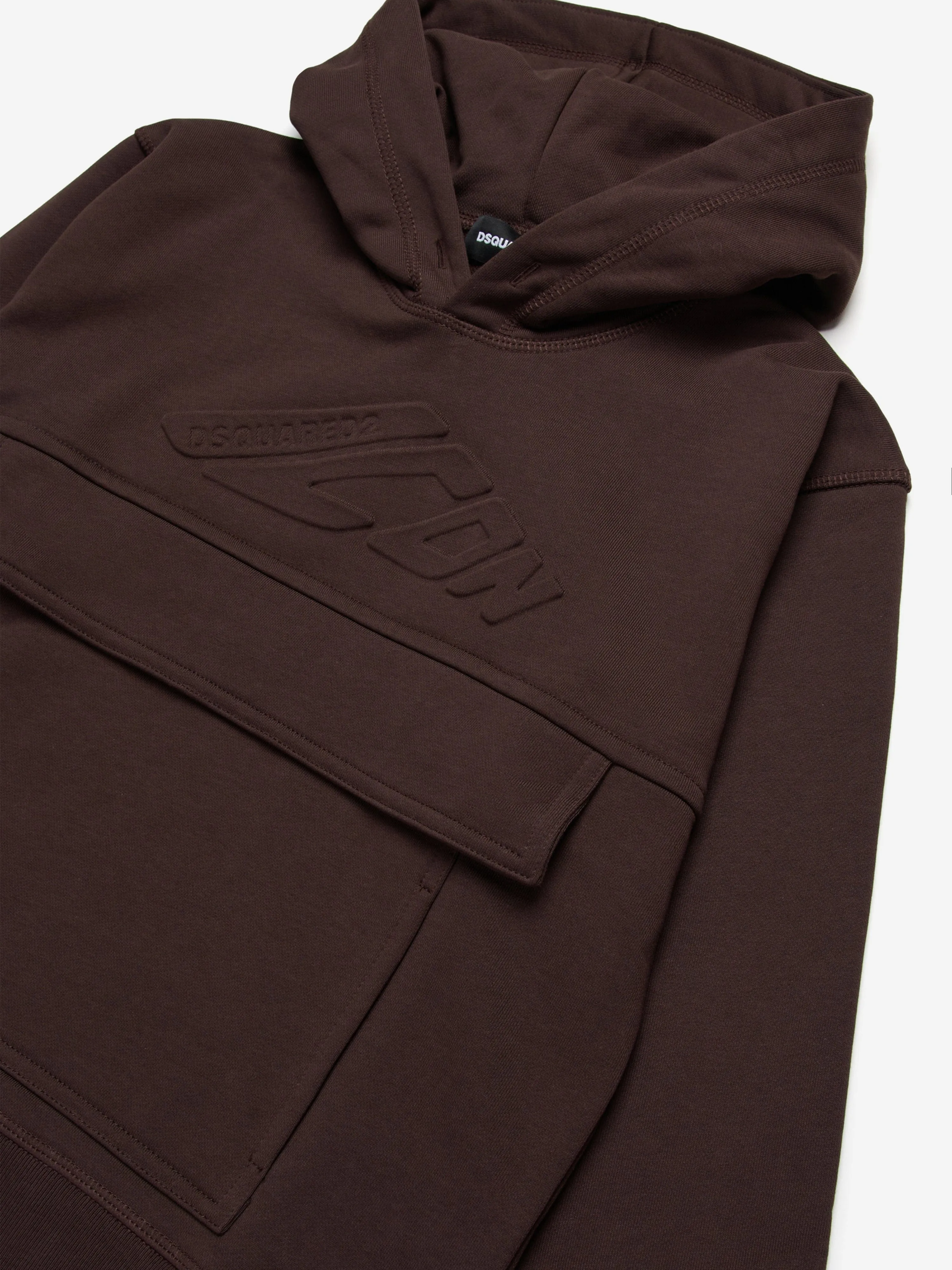 Kids Icon Pocket Hoodie in Brown