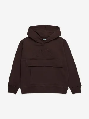 Kids Icon Pocket Hoodie in Brown
