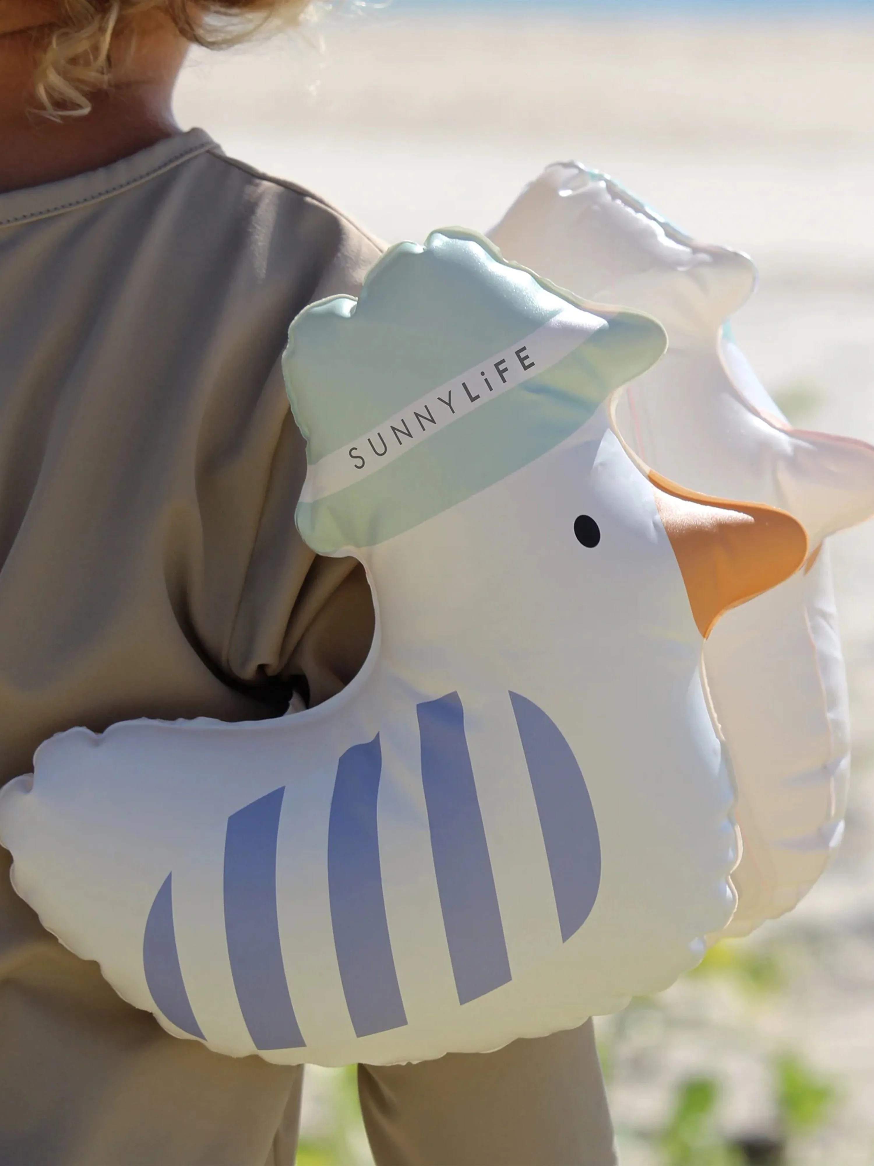 Kids Inflatable Arm Bands Sid the Seagull in Blue (25.5cm)
