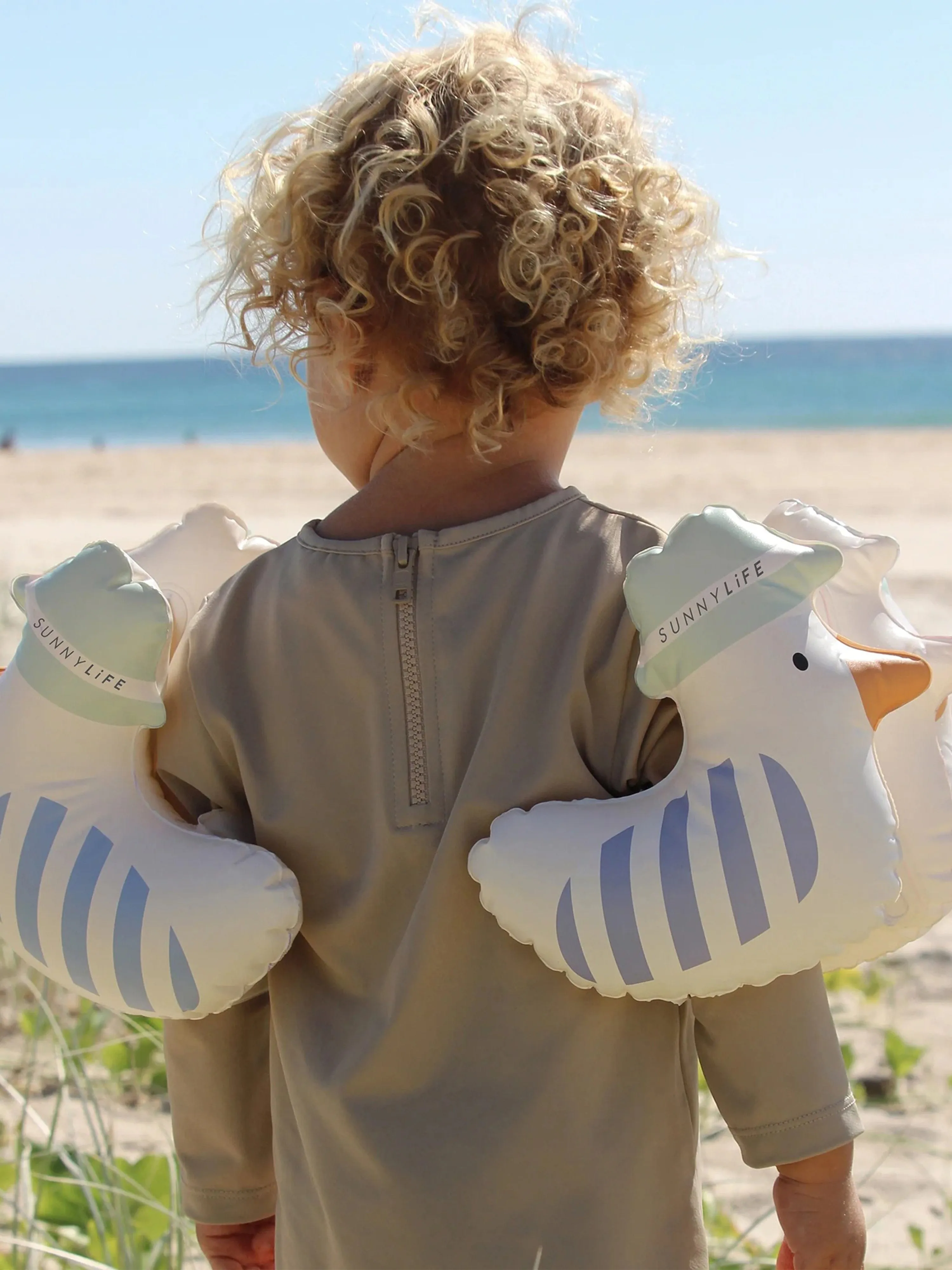 Kids Inflatable Arm Bands Sid the Seagull in Blue (25.5cm)
