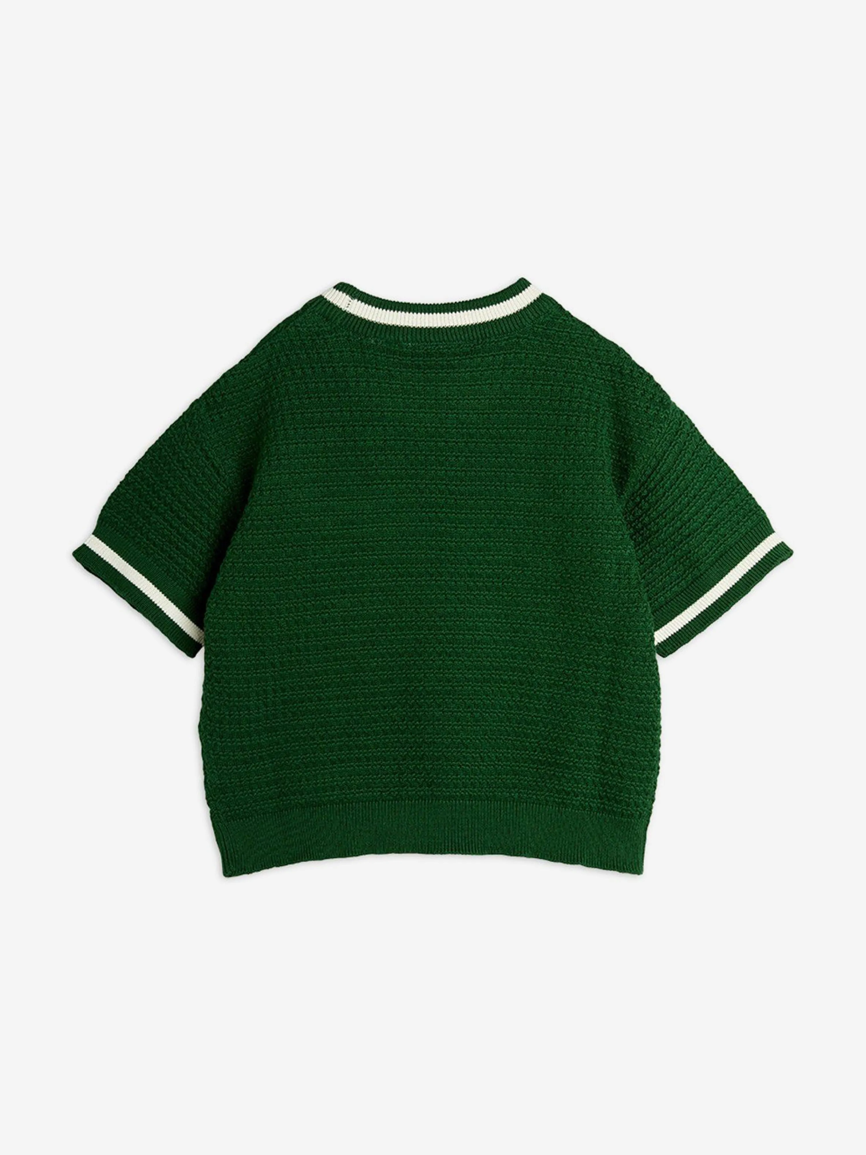 Kids Lizard Patch Crochet Knit T-Shirt in Green