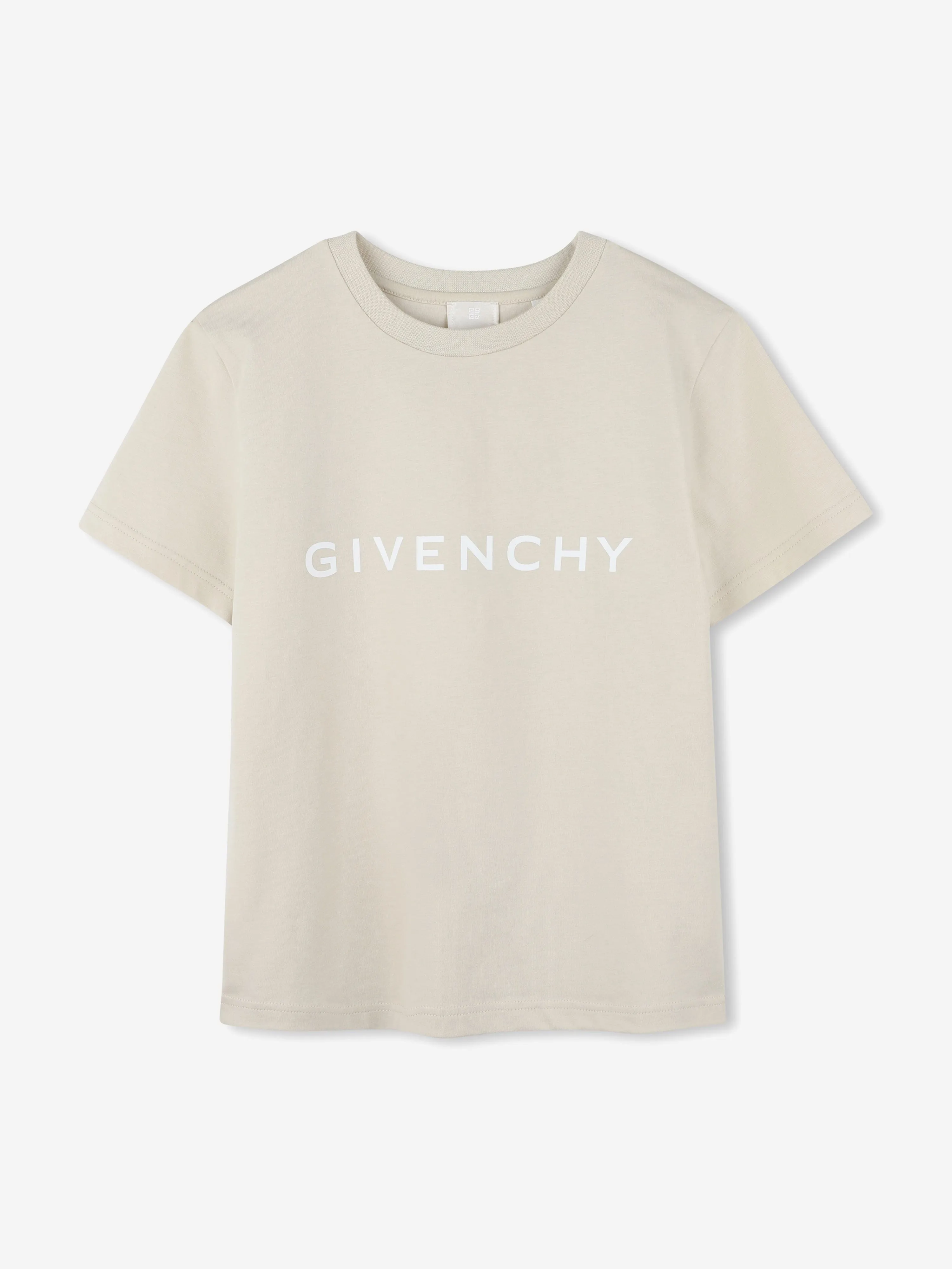 Kids Logo Print T-Shirt in Beige