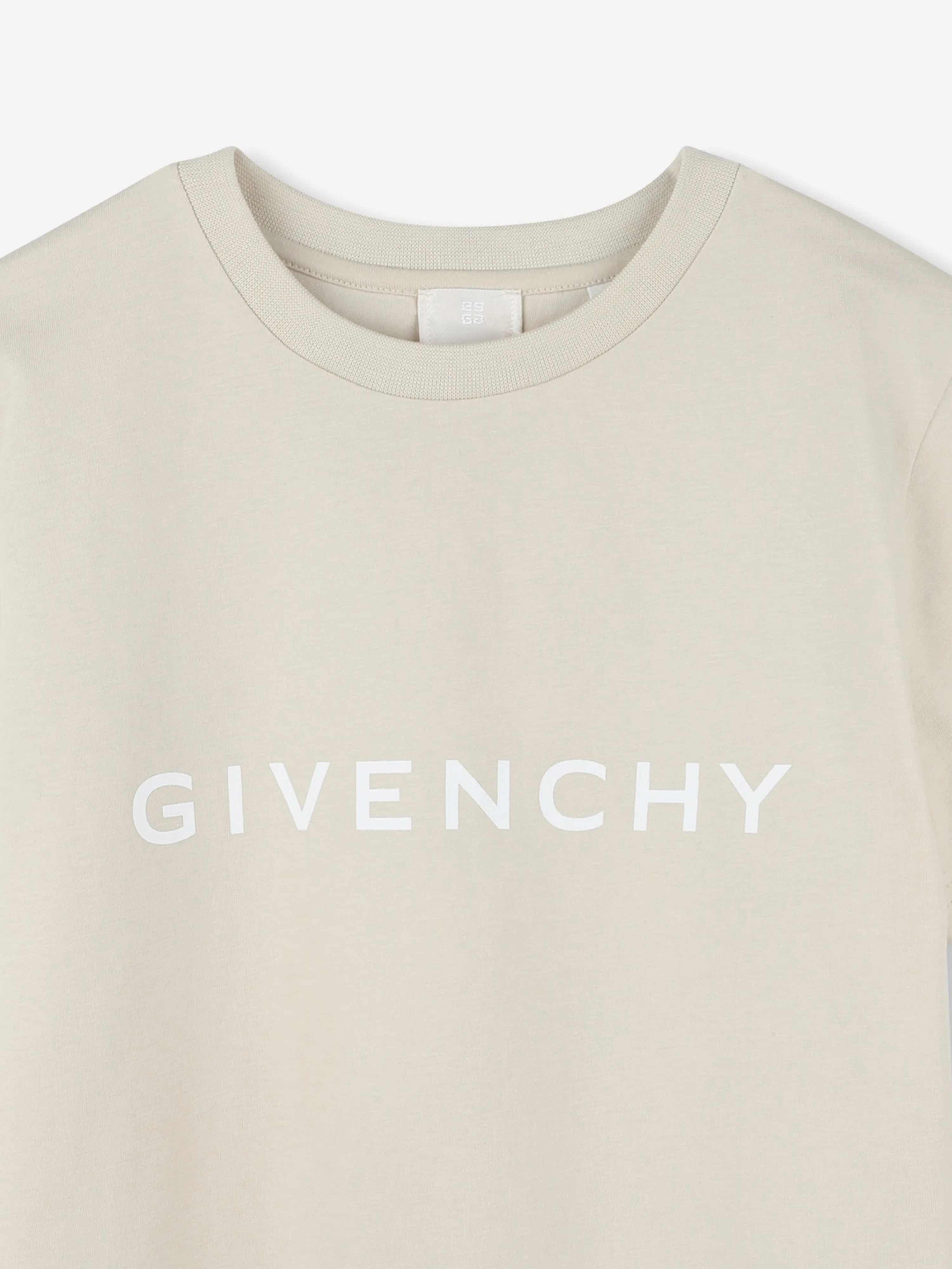 Kids Logo Print T-Shirt in Beige