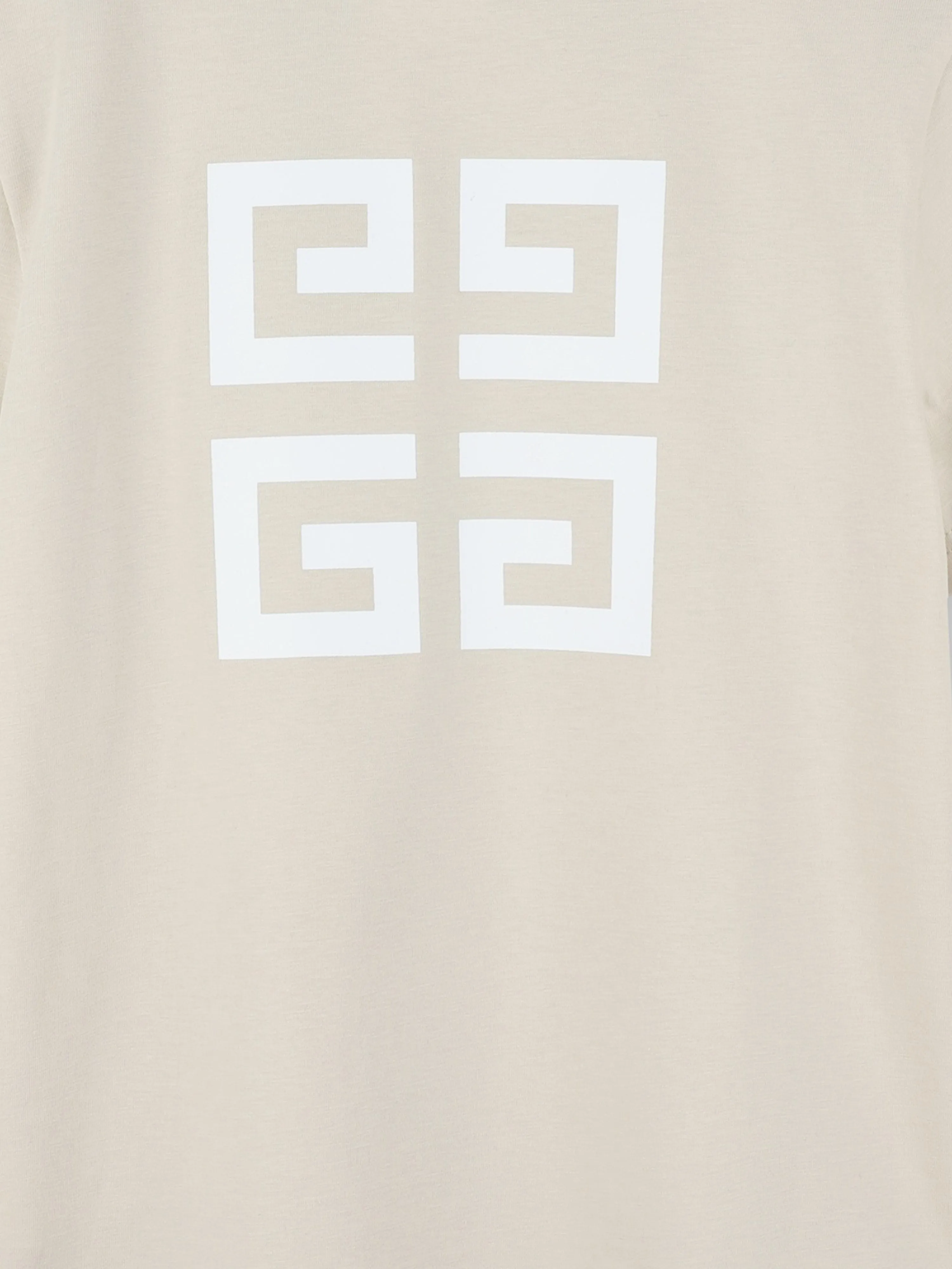 Kids Logo Print T-Shirt in Beige