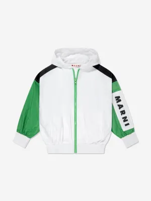 Kids Logo Zip Up Jacket in White