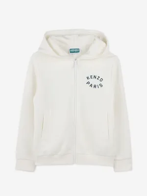 Kids Logo Zip Up Top in Ivory